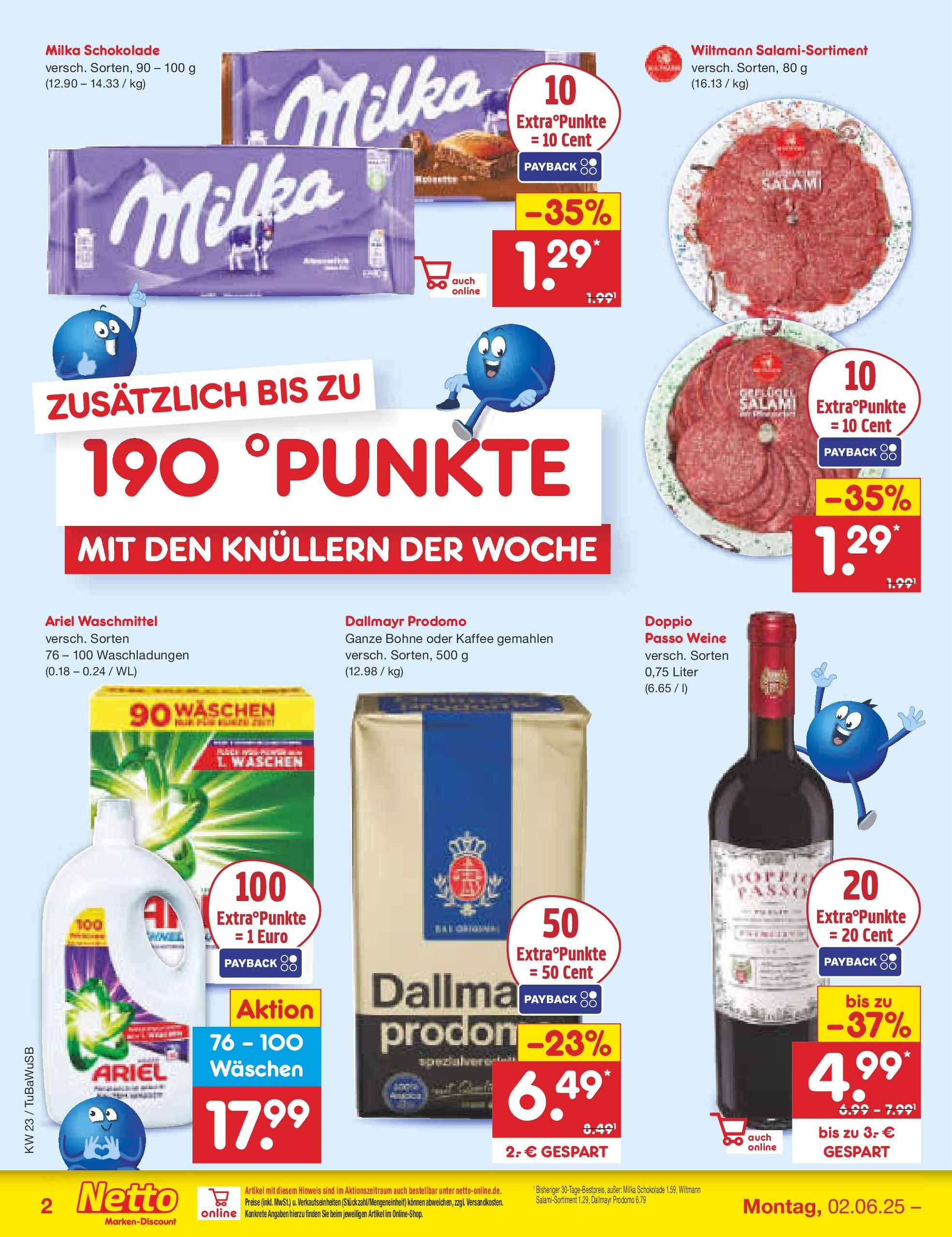 Netto Marken-Discount prospekt Lahr-Langenwinkel (ab 01.06.2025) » Angebote | Seite: 2 | Produkte: Schokolade, Milka, Dallmayr, Dallmayr prodomo