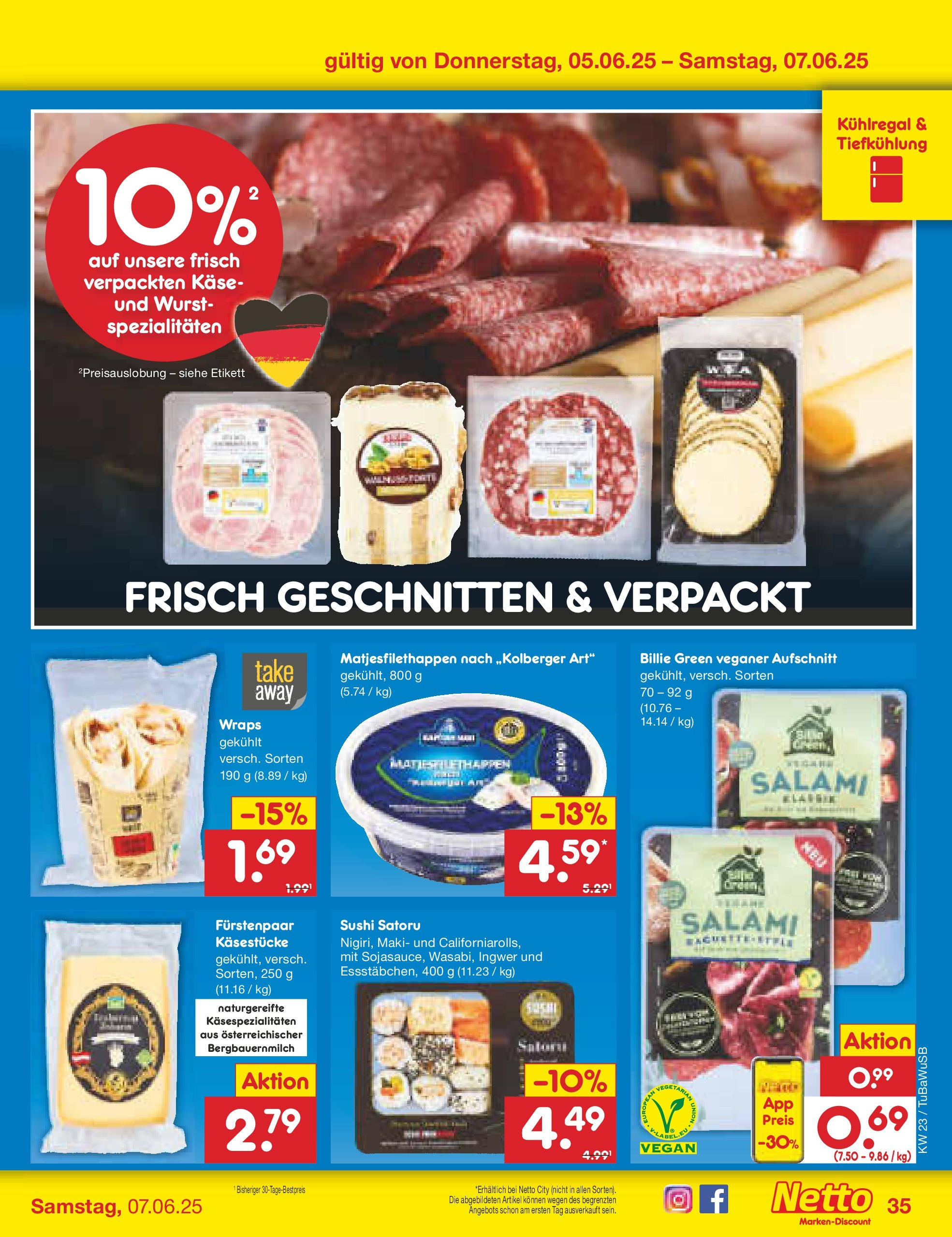 Netto Marken-Discount prospekt Lahr-Langenwinkel (ab 01.06.2025) » Angebote | Seite: 59 | Produkte: Käse, Baguette, Wurst, Salami
