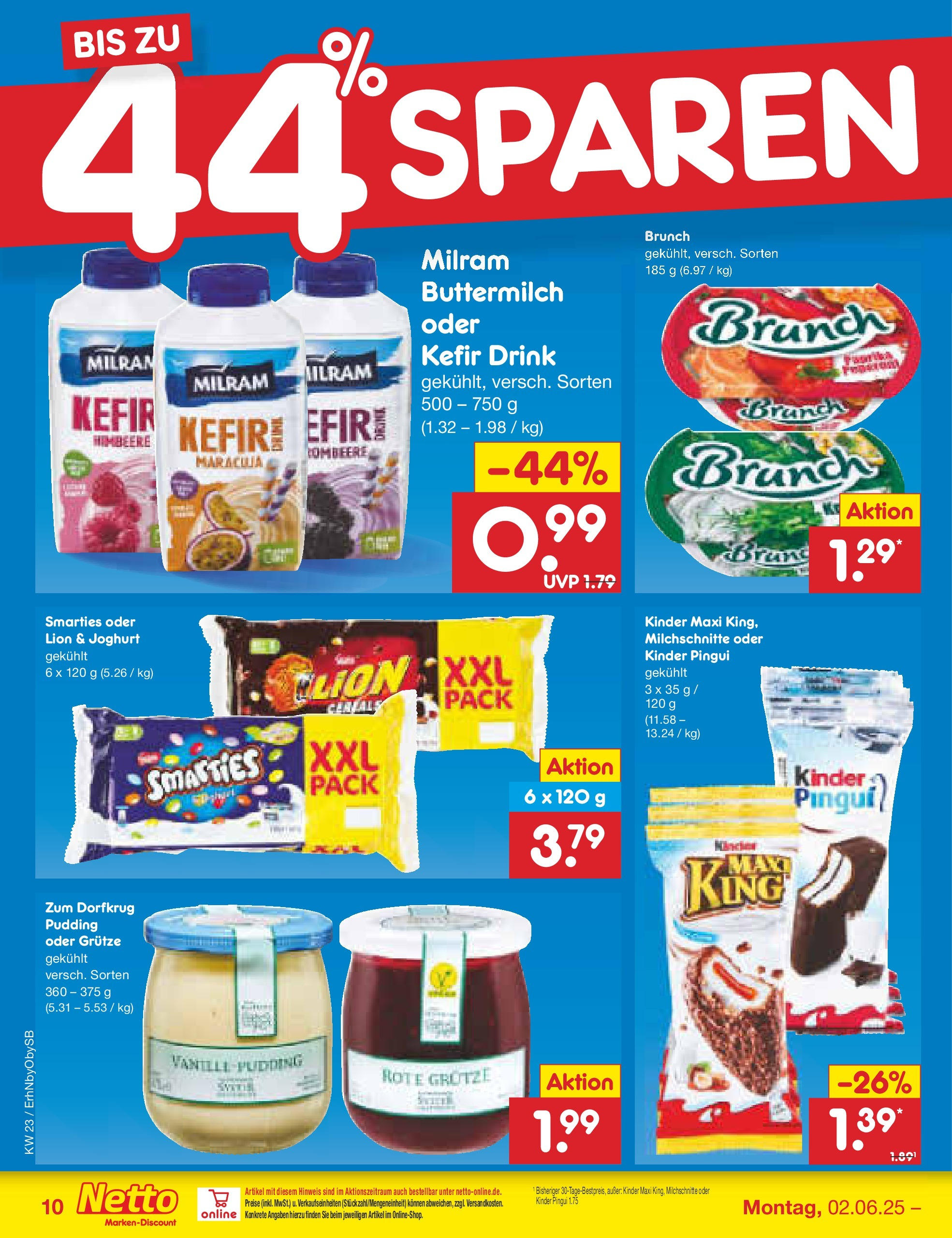 Netto Marken-Discount prospekt Metten (ab 01.06.2025) » Angebote | Seite: 12 | Produkte: Buttermilch, Joghurt, Smarties, Himbeere