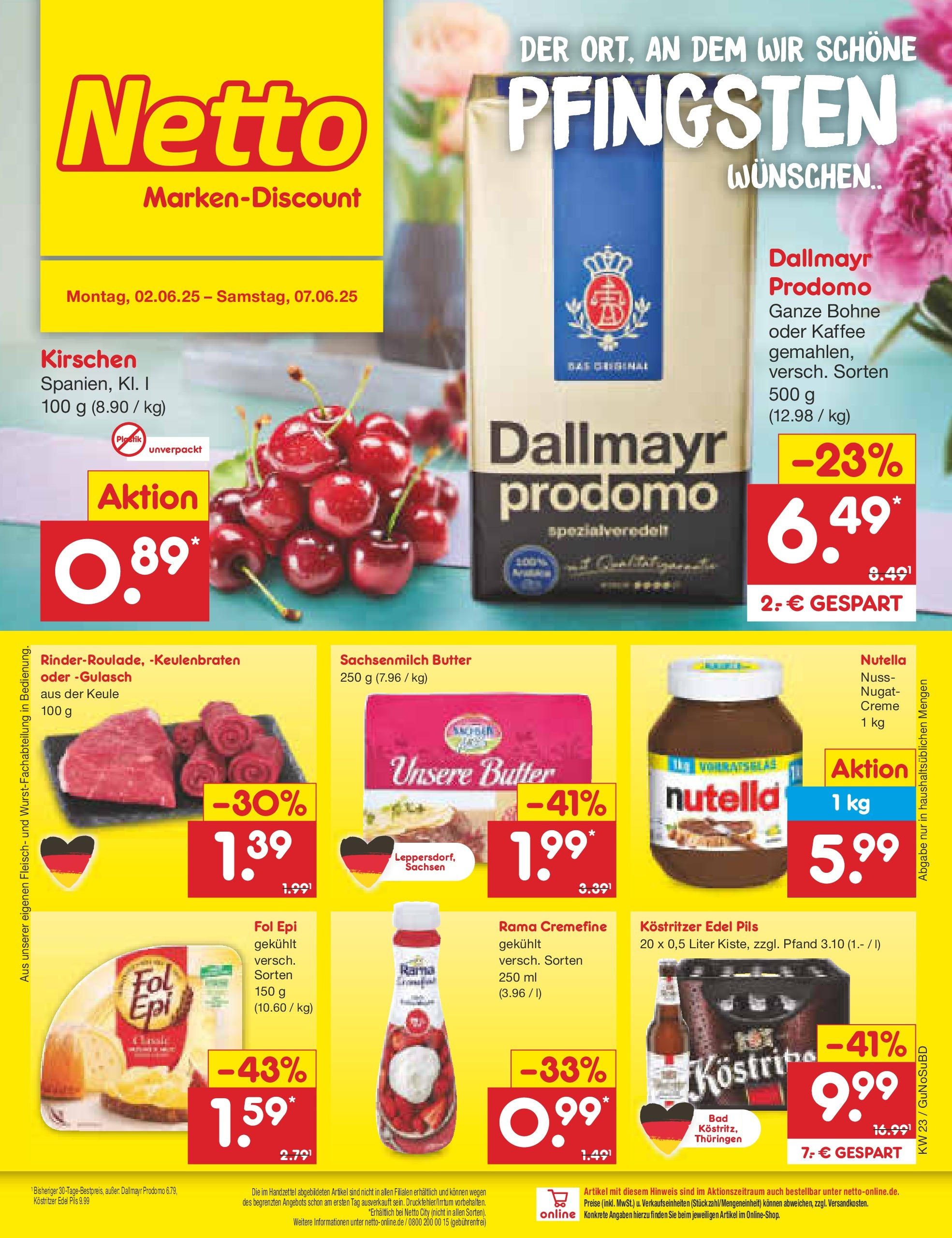 Netto Marken-Discount prospekt Augustusburg	 (ab 01.06.2025) » Angebote | Seite: 1 | Produkte: Kaffee, Creme, Kirschen, Gulasch