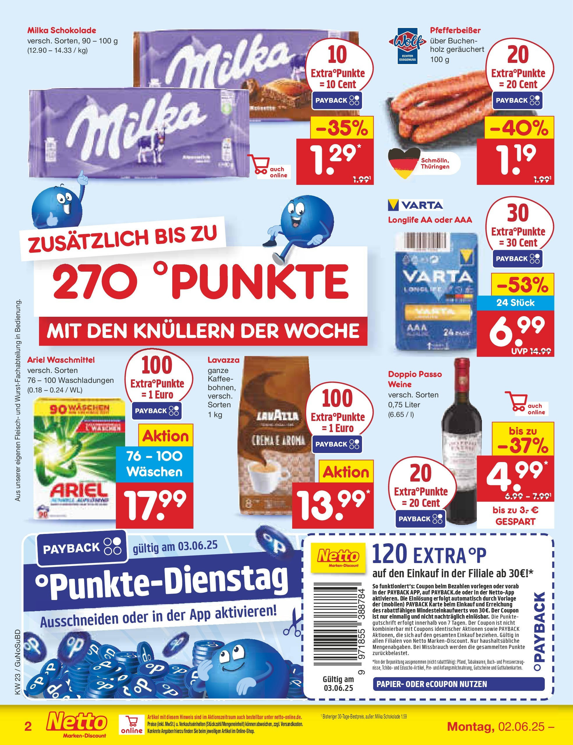 Netto Marken-Discount prospekt Augustusburg	 (ab 01.06.2025) » Angebote | Seite: 2 | Produkte: Kaffee, Schokolade, Doppio Passo, Fleisch