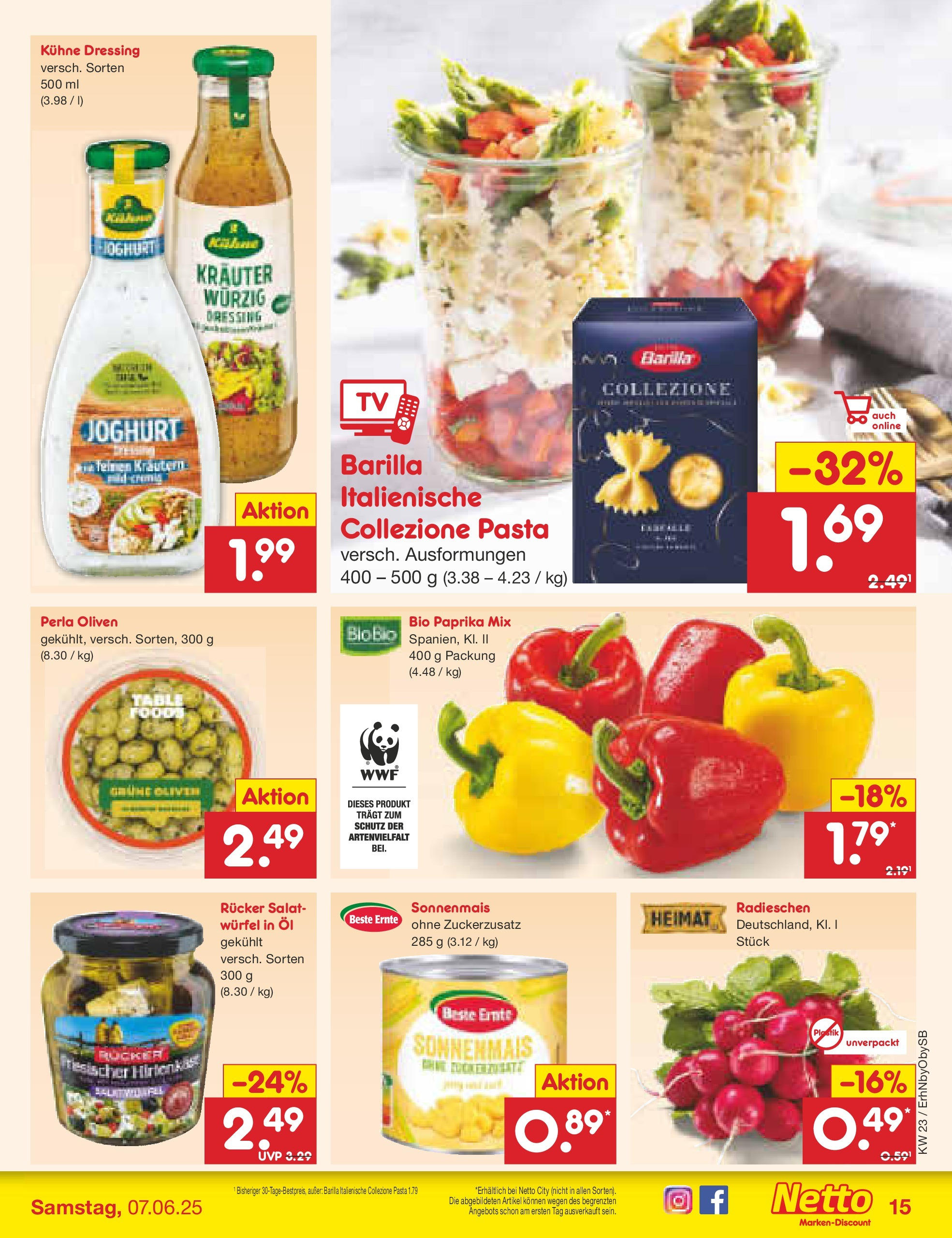Netto Marken-Discount prospekt Metten (ab 01.06.2025) » Angebote | Seite: 19 | Produkte: Joghurt, Barilla, Öl, Paprika