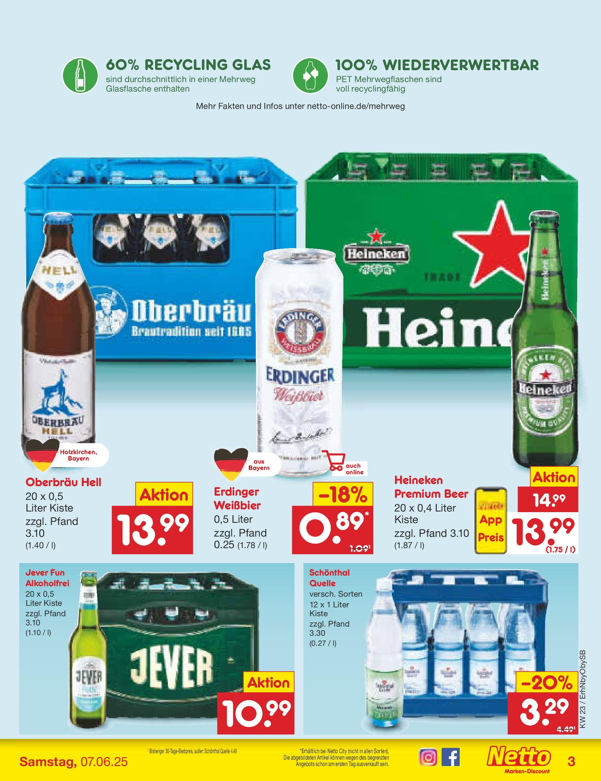 Netto Marken-Discount prospekt Metten (ab 01.06.2025) » Angebote | Seite: 39 | Produkte: Erdinger, Weißbier, Heineken, Jever
