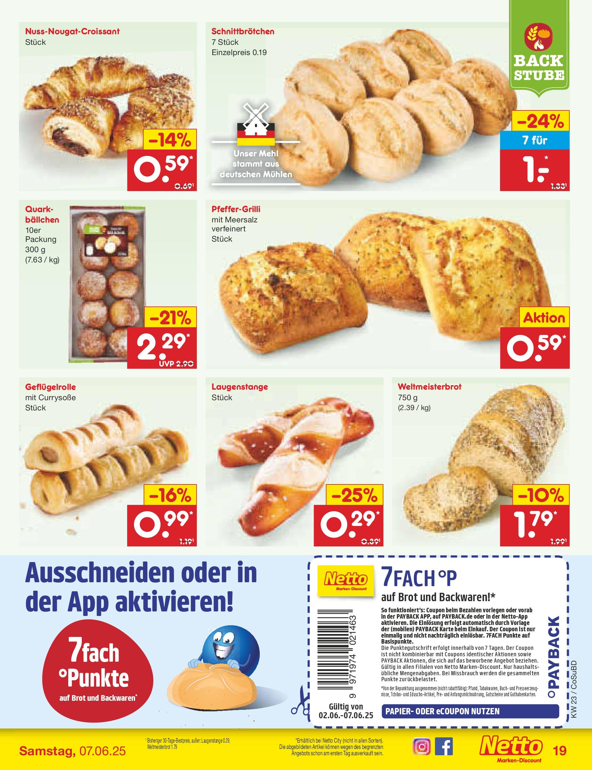 Netto Marken-Discount prospekt Delitzsch (ab 01.06.2025) » Angebote | Seite: 29 | Produkte: Mehl, Quark, Brot