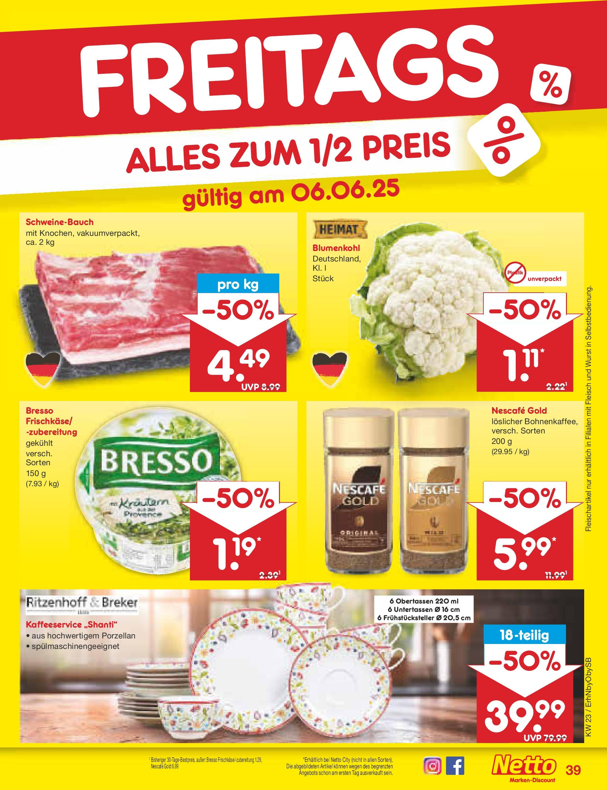 Netto Marken-Discount prospekt Metten (ab 01.06.2025) » Angebote | Seite: 65 | Produkte: Schweinebauch, Bresso, Wurst, Fleisch