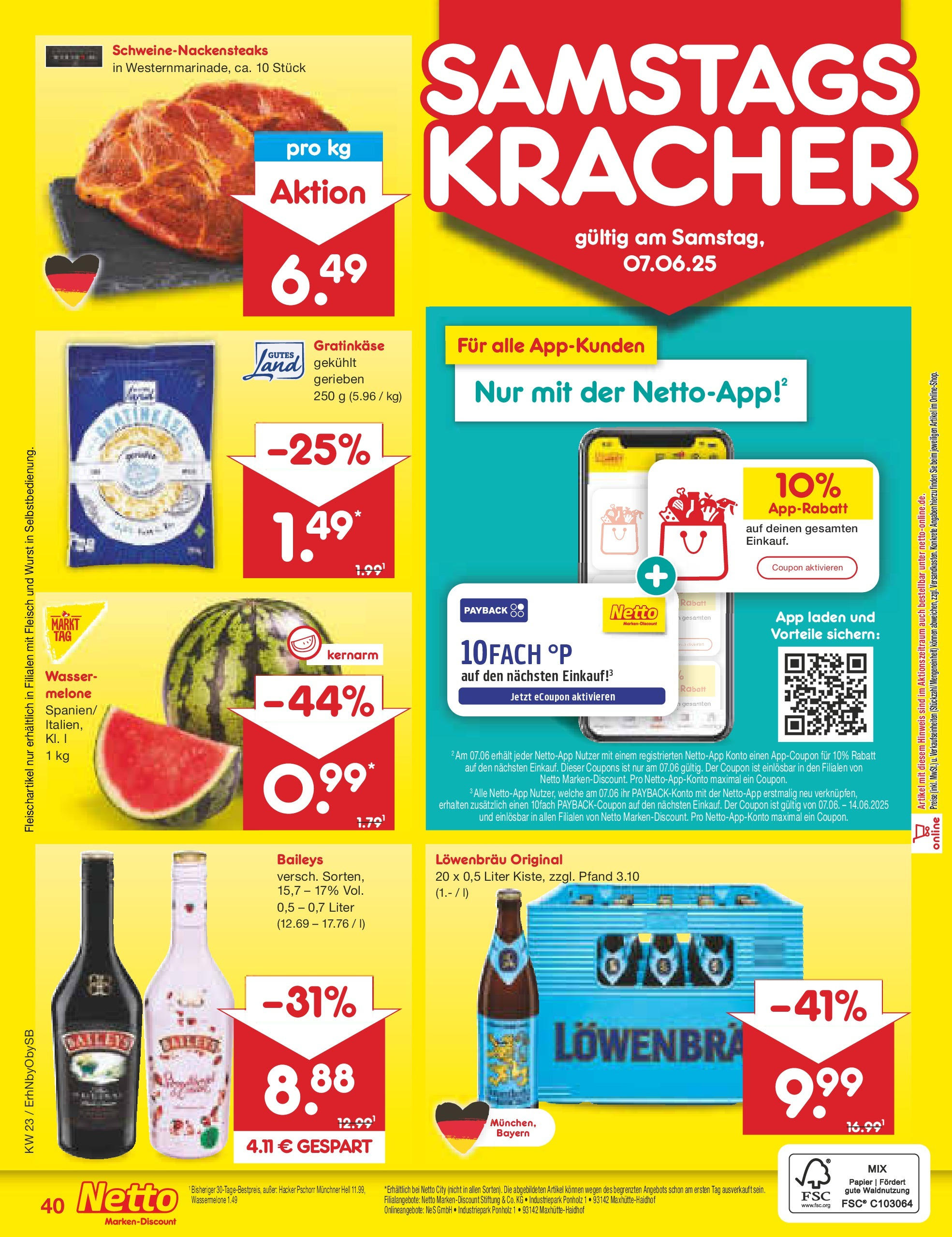 Netto Marken-Discount prospekt Metten (ab 01.06.2025) » Angebote | Seite: 66 | Produkte: Wasser, Wassermelone, Melone, Fleisch