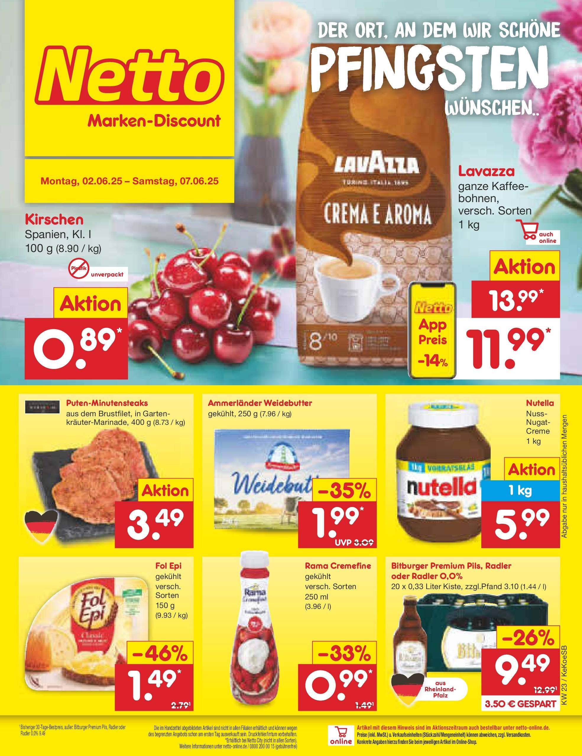 Netto Marken-Discount - Netto: Wochenangebote (ab 01.06.2025) » Angebote | Seite: 1 | Produkte: Lavazza, Kaffee, Rama cremefine, Radler