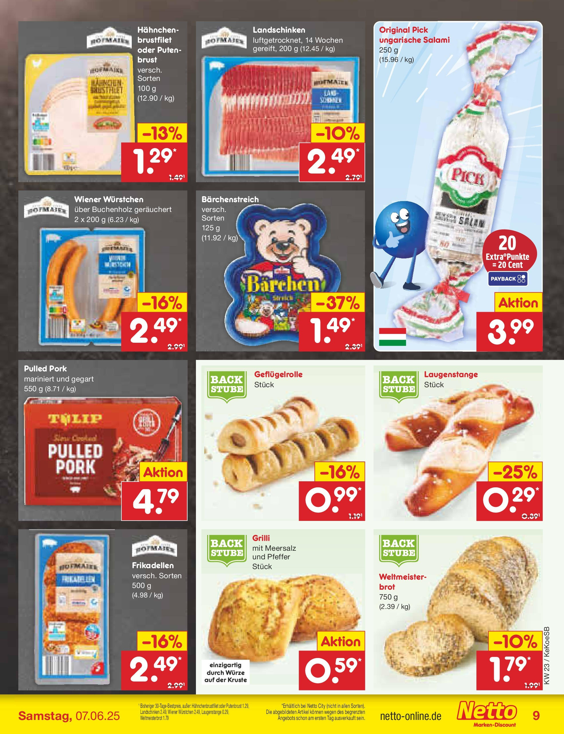 Netto Marken-Discount - Netto: Wochenangebote (ab 01.06.2025) » Angebote | Seite: 11 | Produkte: Hahnchen, Wiener wurstchen, Pfeffer, Brot