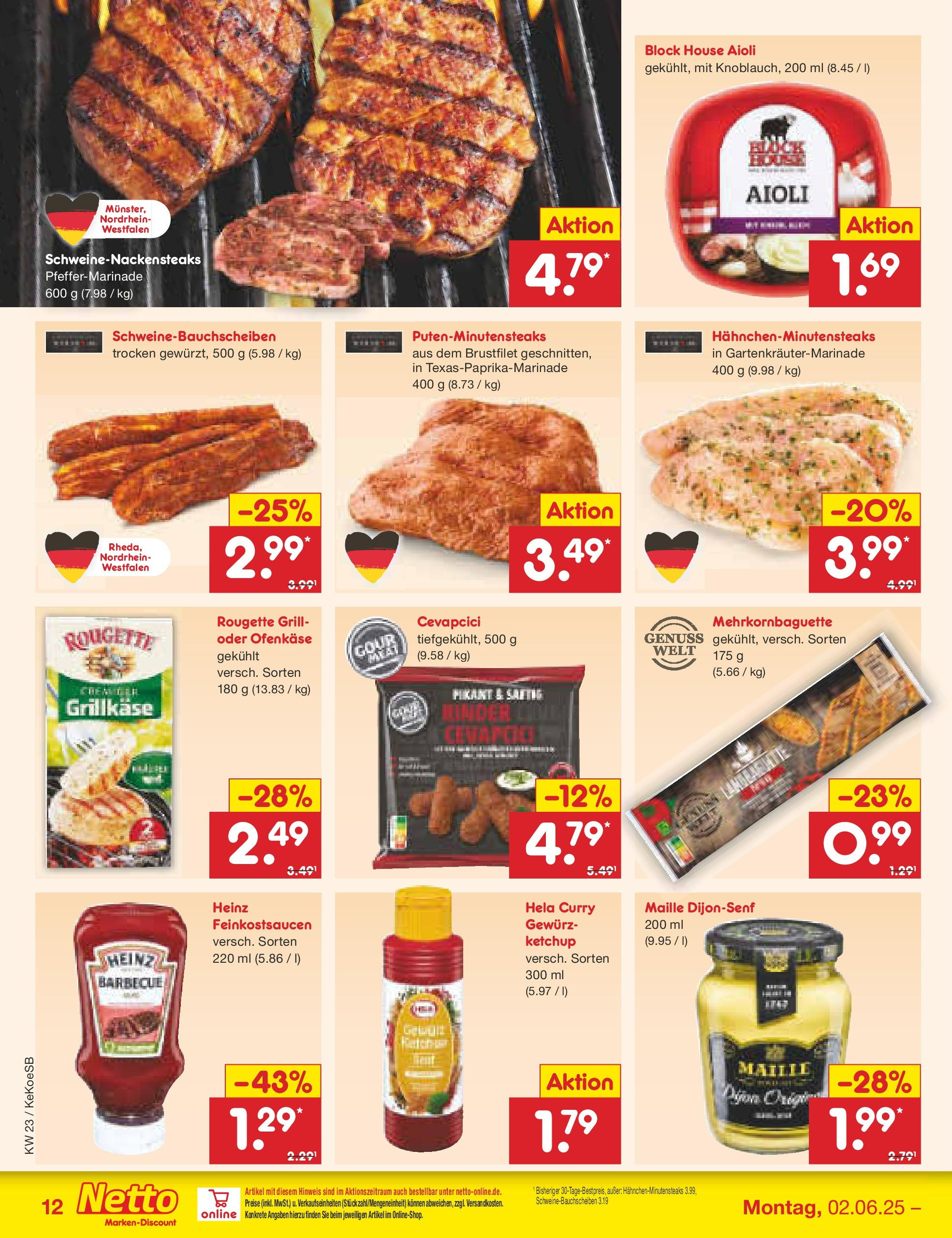 Netto Marken-Discount - Netto: Wochenangebote (ab 01.06.2025) » Angebote | Seite: 14 | Produkte: Grill, Cevapcici, Baguette, Ketchup