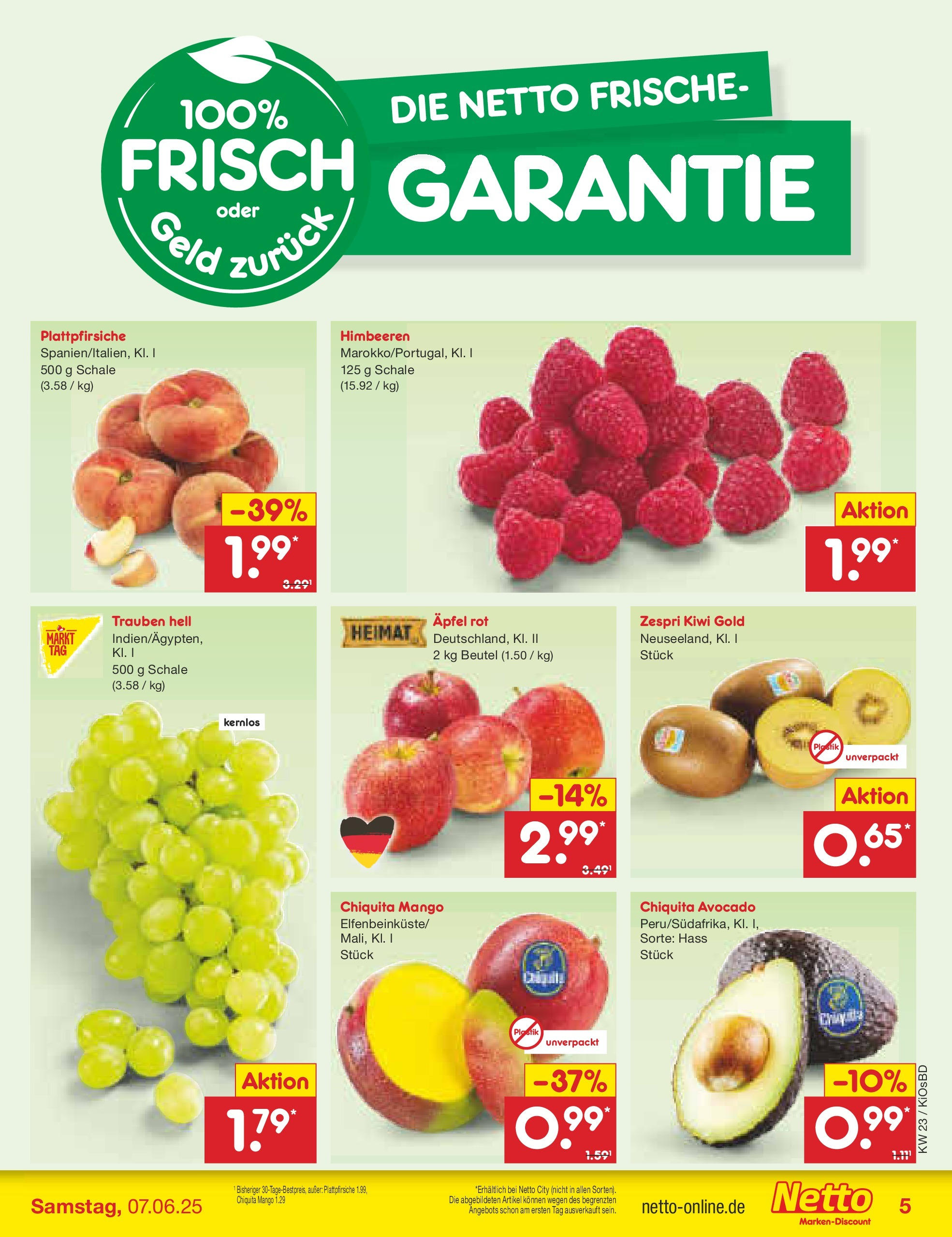 Netto Marken-Discount prospekt Mistelbach (ab 01.06.2025) » Angebote | Seite: 5 | Produkte: Äpfel, Avocado, Mango, Kiwi