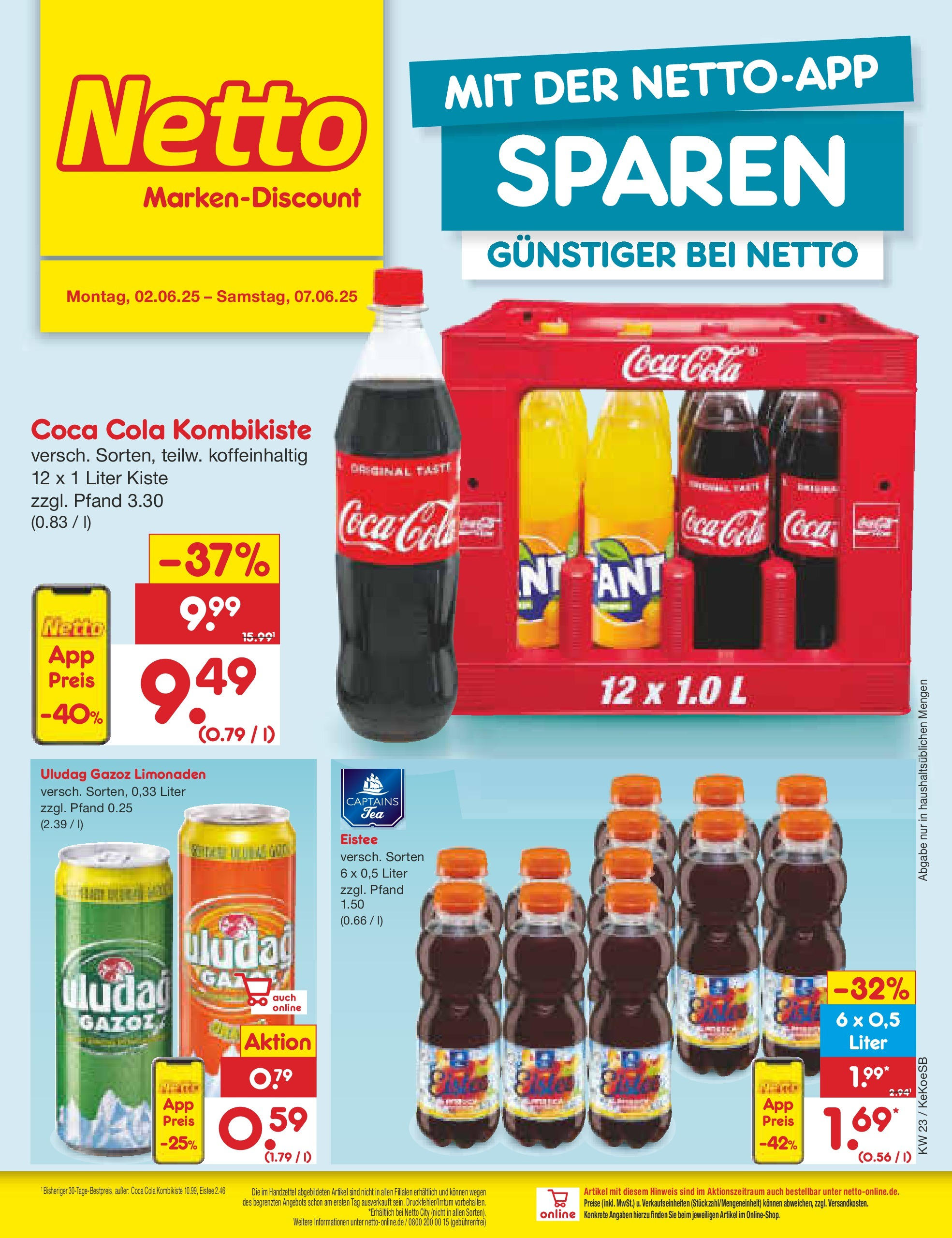 Netto Marken-Discount - Netto: Wochenangebote (ab 01.06.2025) » Angebote | Seite: 38 | Produkte: Coca cola, Cola