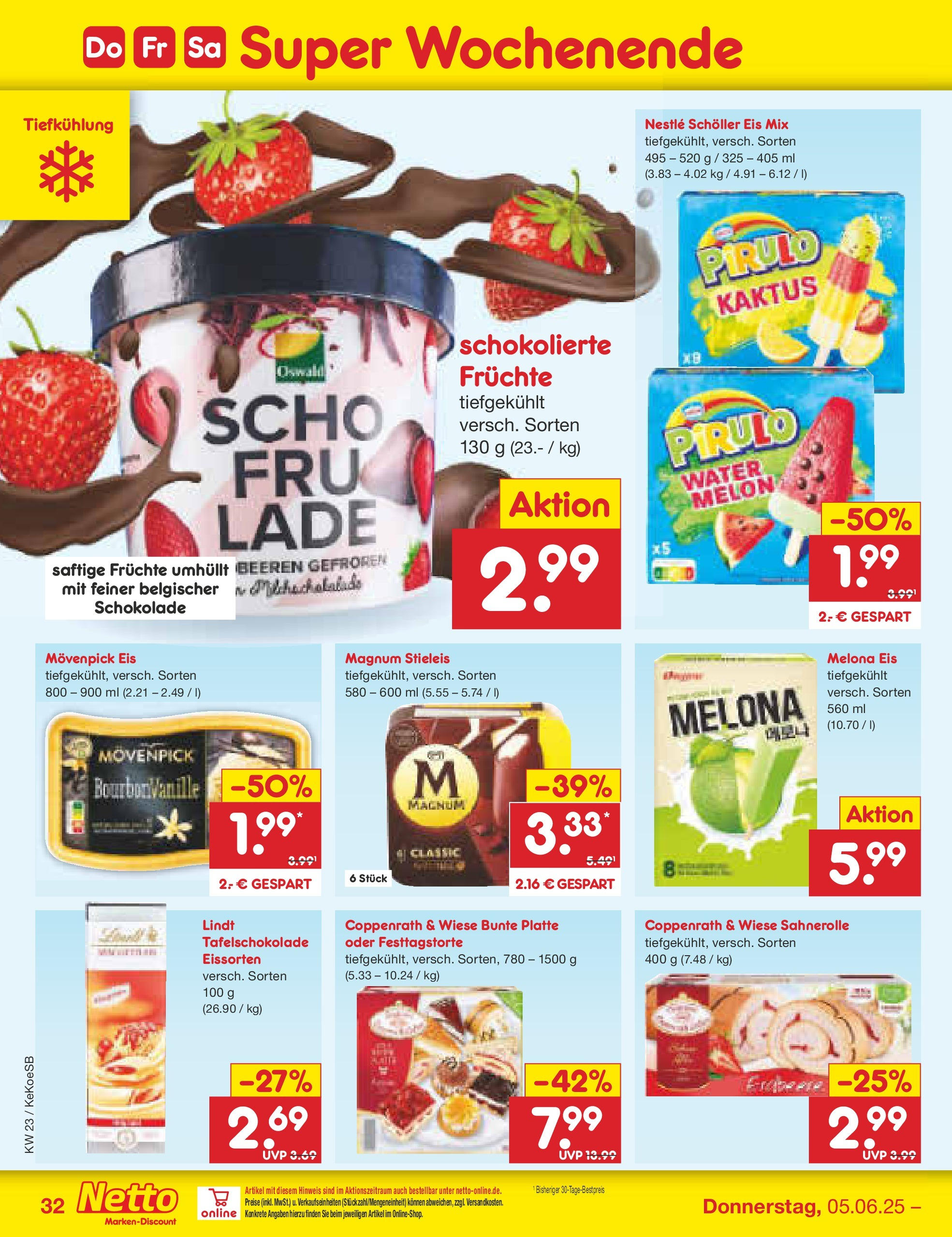 Netto Marken-Discount - Netto: Wochenangebote (ab 01.06.2025) » Angebote | Seite: 56 | Produkte: Schokolade, Movenpick eis, Lindt, Eis