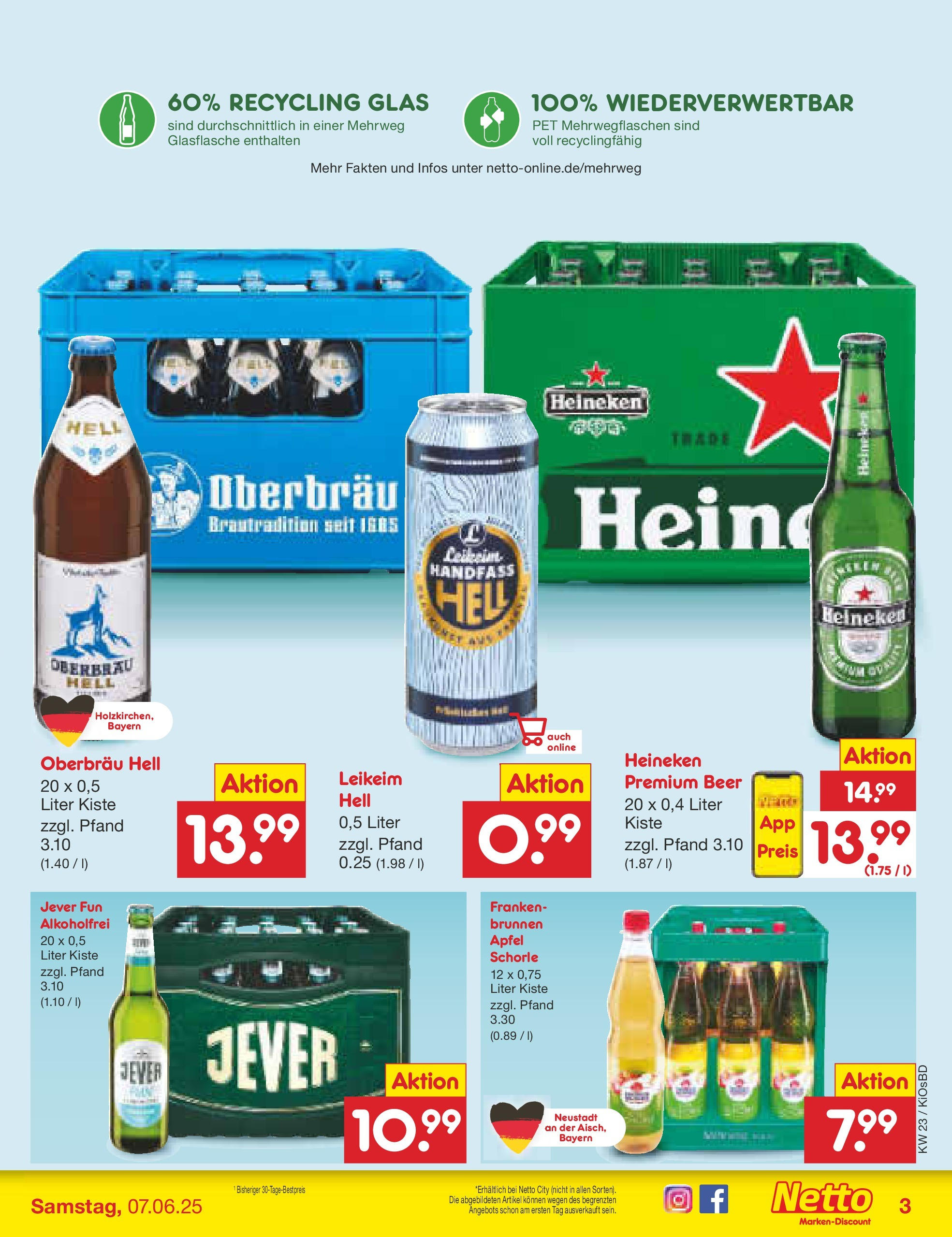 Netto Marken-Discount prospekt Mistelbach (ab 01.06.2025) » Angebote | Seite: 39 | Produkte: Äpfel, Heineken, Jever