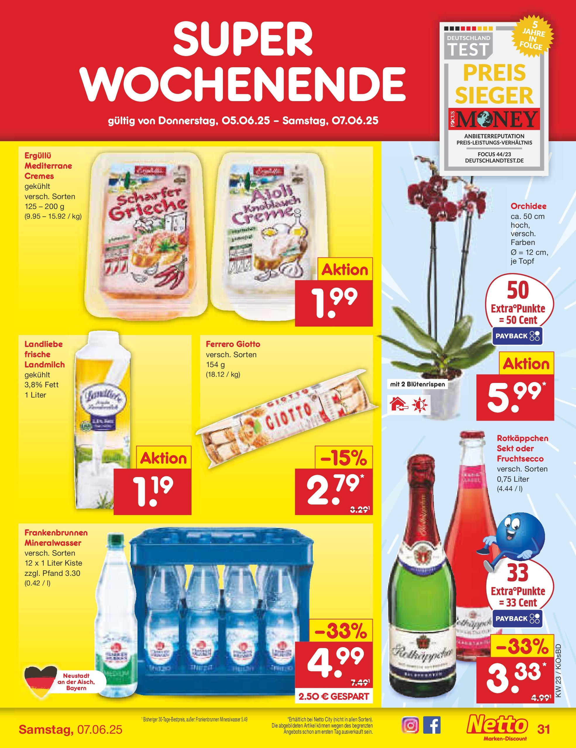 Netto Marken-Discount prospekt Mistelbach (ab 01.06.2025) » Angebote | Seite: 53 | Produkte: Rotkappchen sekt, Orchidee, Sekt, Knoblauch
