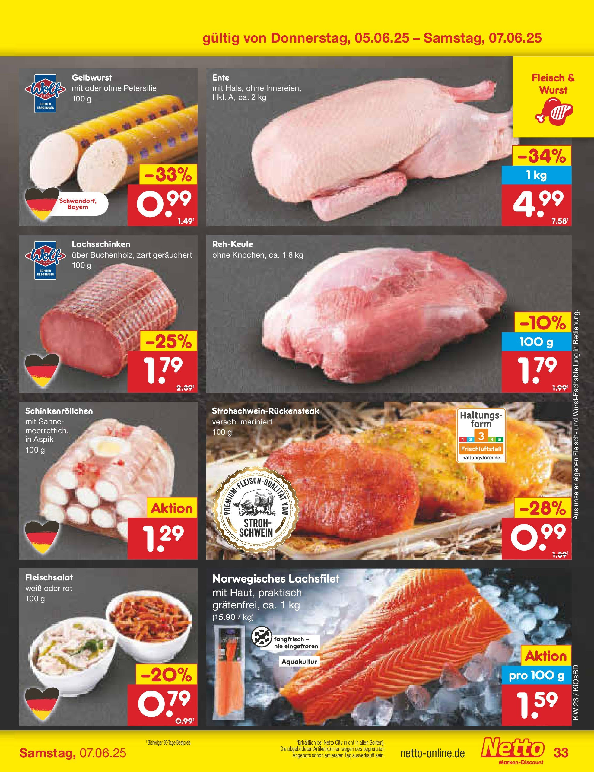 Netto Marken-Discount prospekt Mistelbach (ab 01.06.2025) » Angebote | Seite: 55 | Produkte: Wurst, Petersilie, Fleisch, Ente