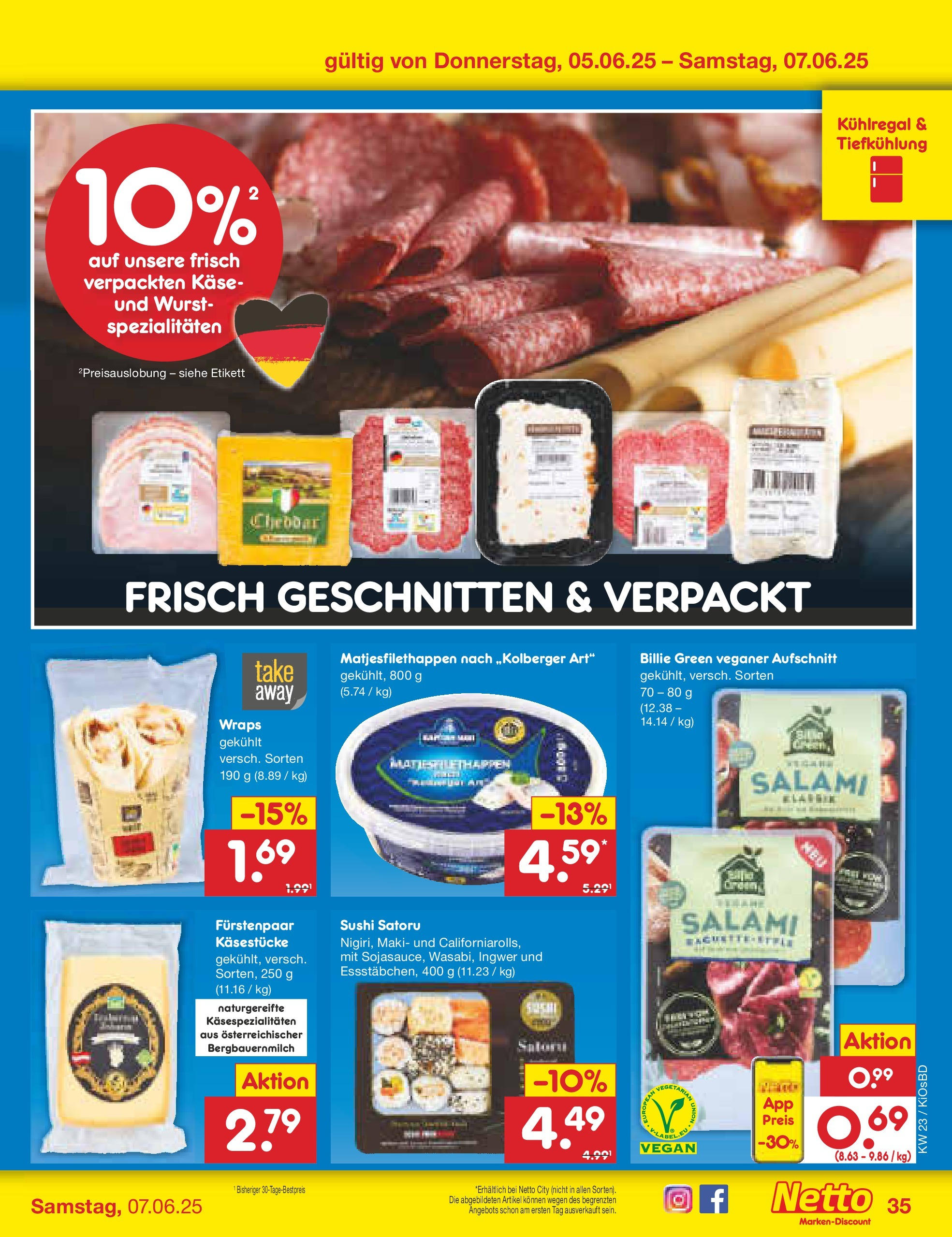 Netto Marken-Discount prospekt Mistelbach (ab 01.06.2025) » Angebote | Seite: 59 | Produkte: Käse, Baguette, Wurst, Salami