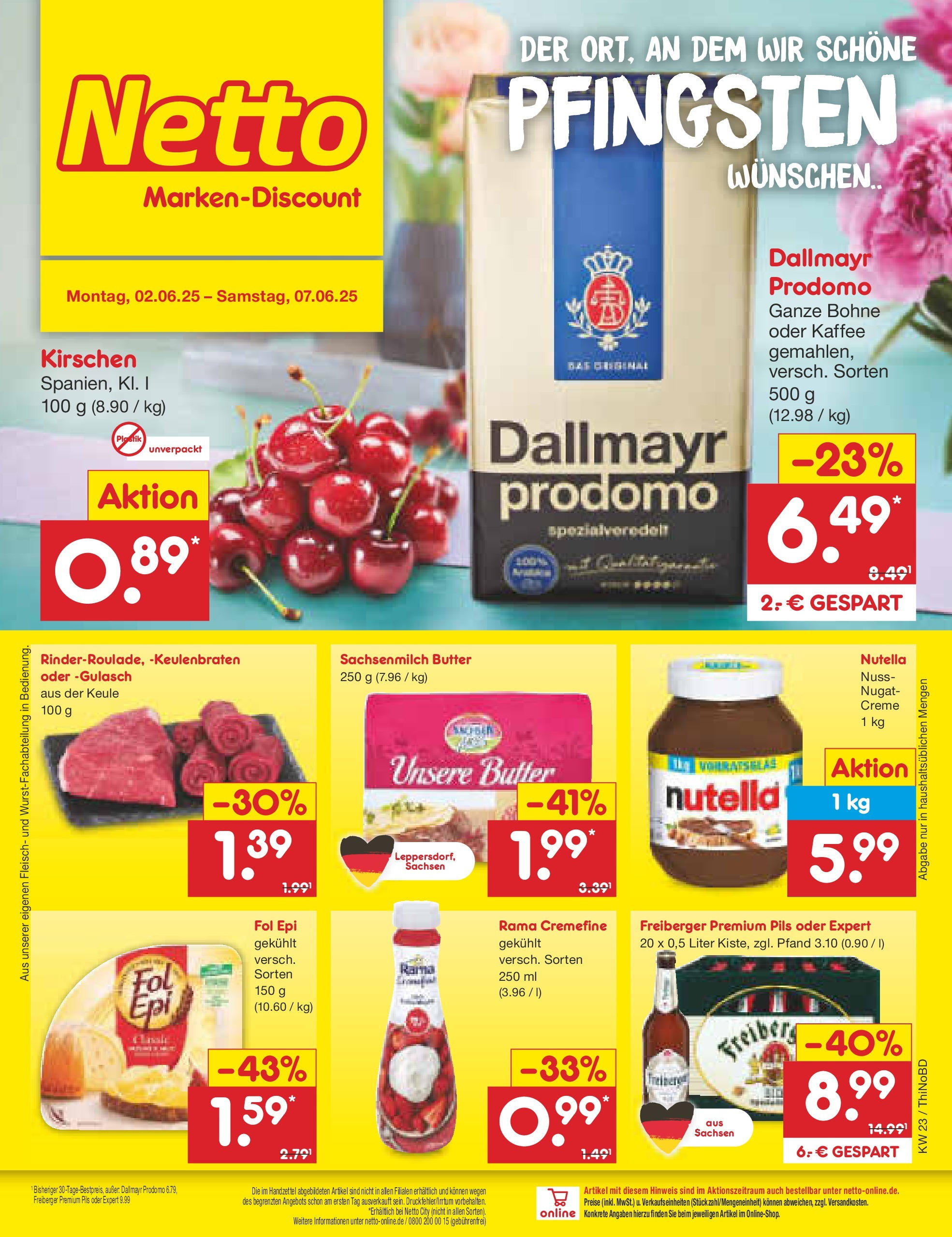 Netto Marken-Discount prospekt Herzberg (ab 01.06.2025) » Angebote | Seite: 1 | Produkte: Butter, Kaffee, Rama cremefine, Creme