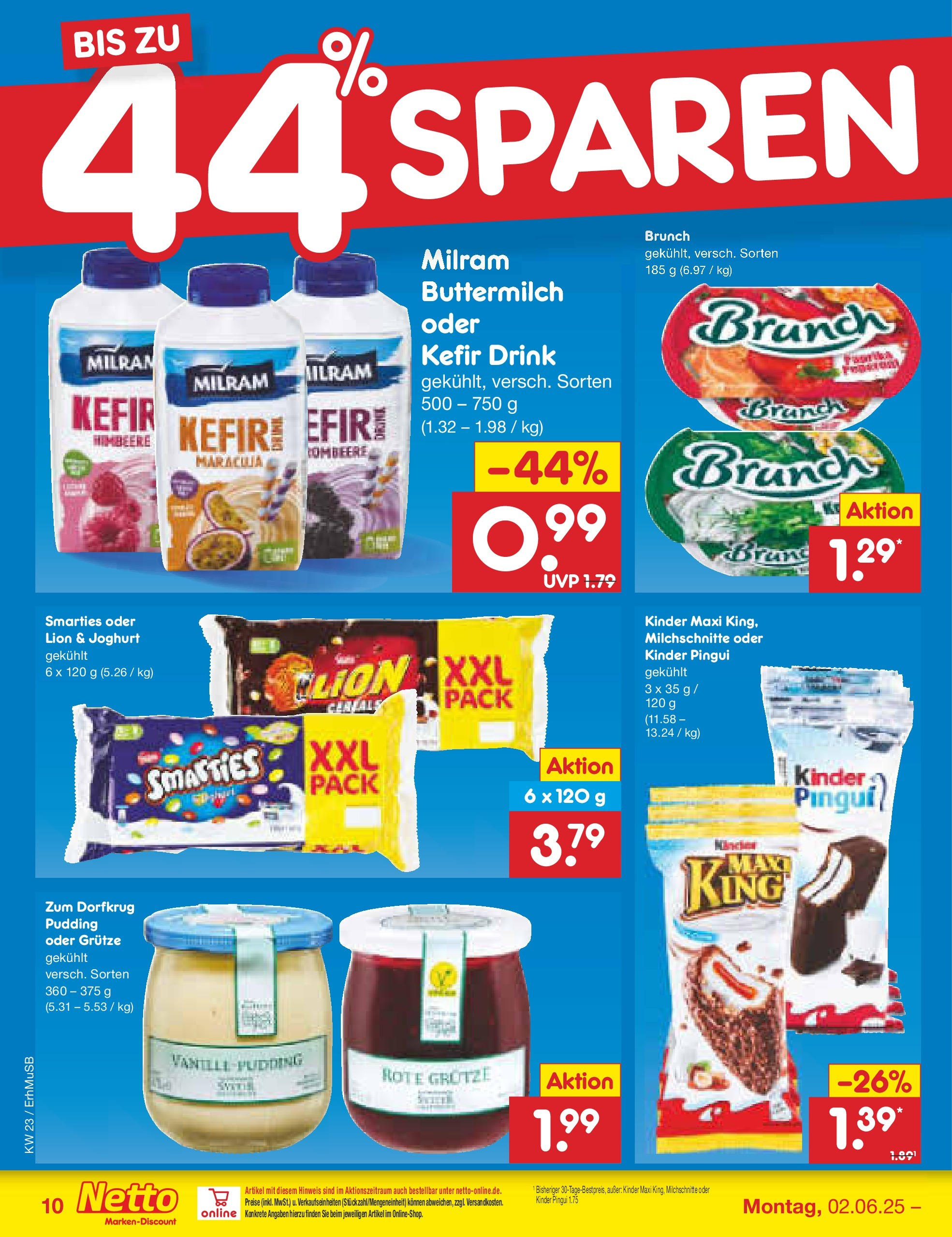 Netto Marken-Discount prospekt München	 (ab 01.06.2025) » Angebote | Seite: 12 | Produkte: Kefir, Buttermilch, Joghurt, Milram