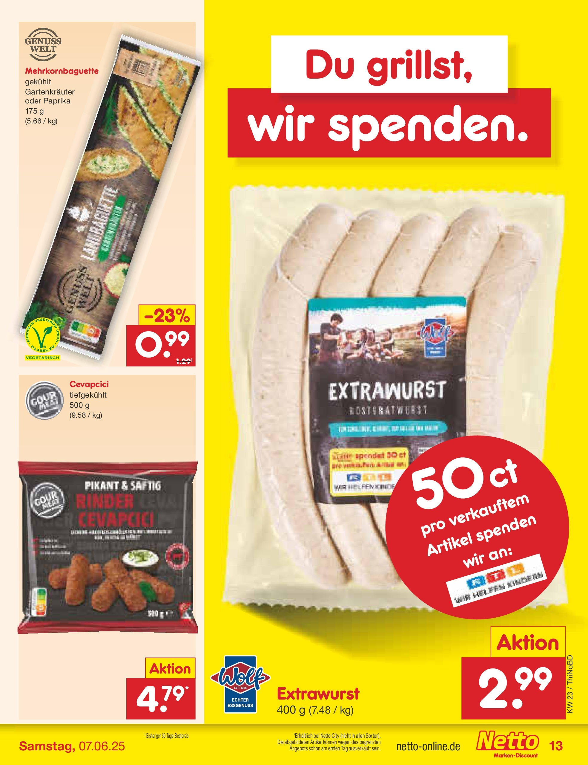 Netto Marken-Discount prospekt Herzberg (ab 01.06.2025) » Angebote | Seite: 15 | Produkte: Cevapcici, Baguette, Paprika