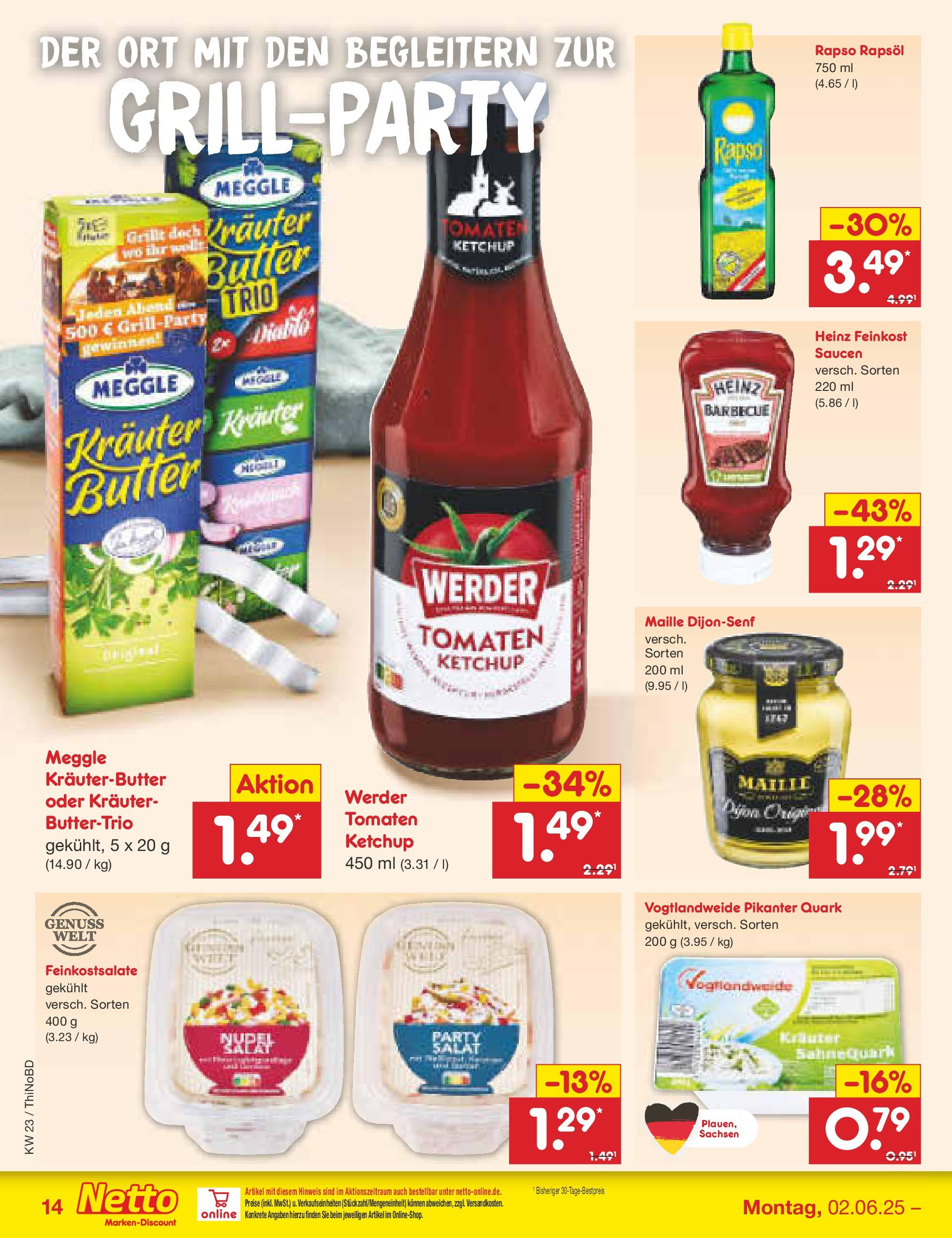 Netto Marken-Discount prospekt Herzberg (ab 01.06.2025) » Angebote | Seite: 18 | Produkte: Quark, Kräuterbutter, Tomaten, Rapso rapsol