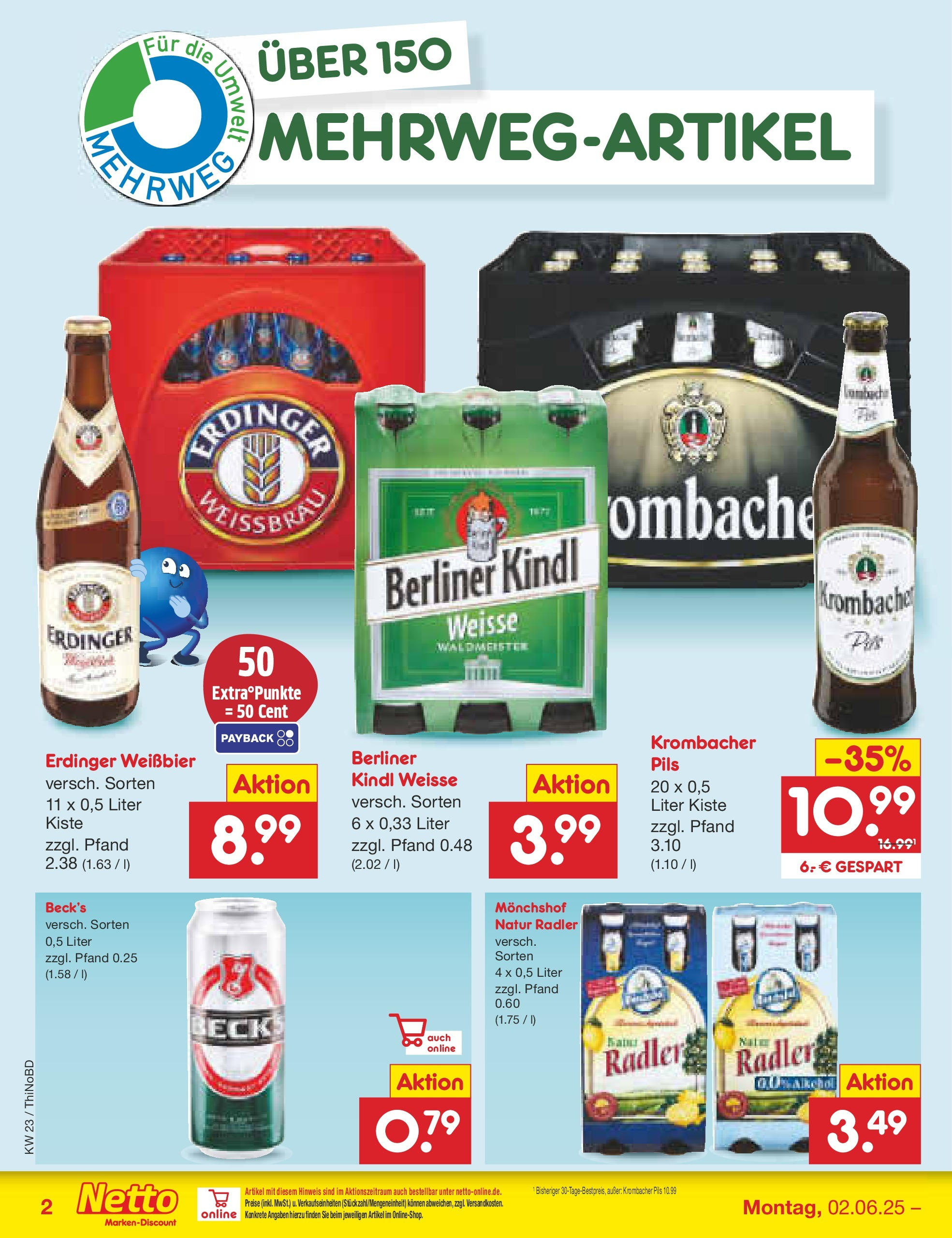 Netto Marken-Discount prospekt Herzberg (ab 01.06.2025) » Angebote | Seite: 38 | Produkte: Berliner, Weißbier, Pils, Radler