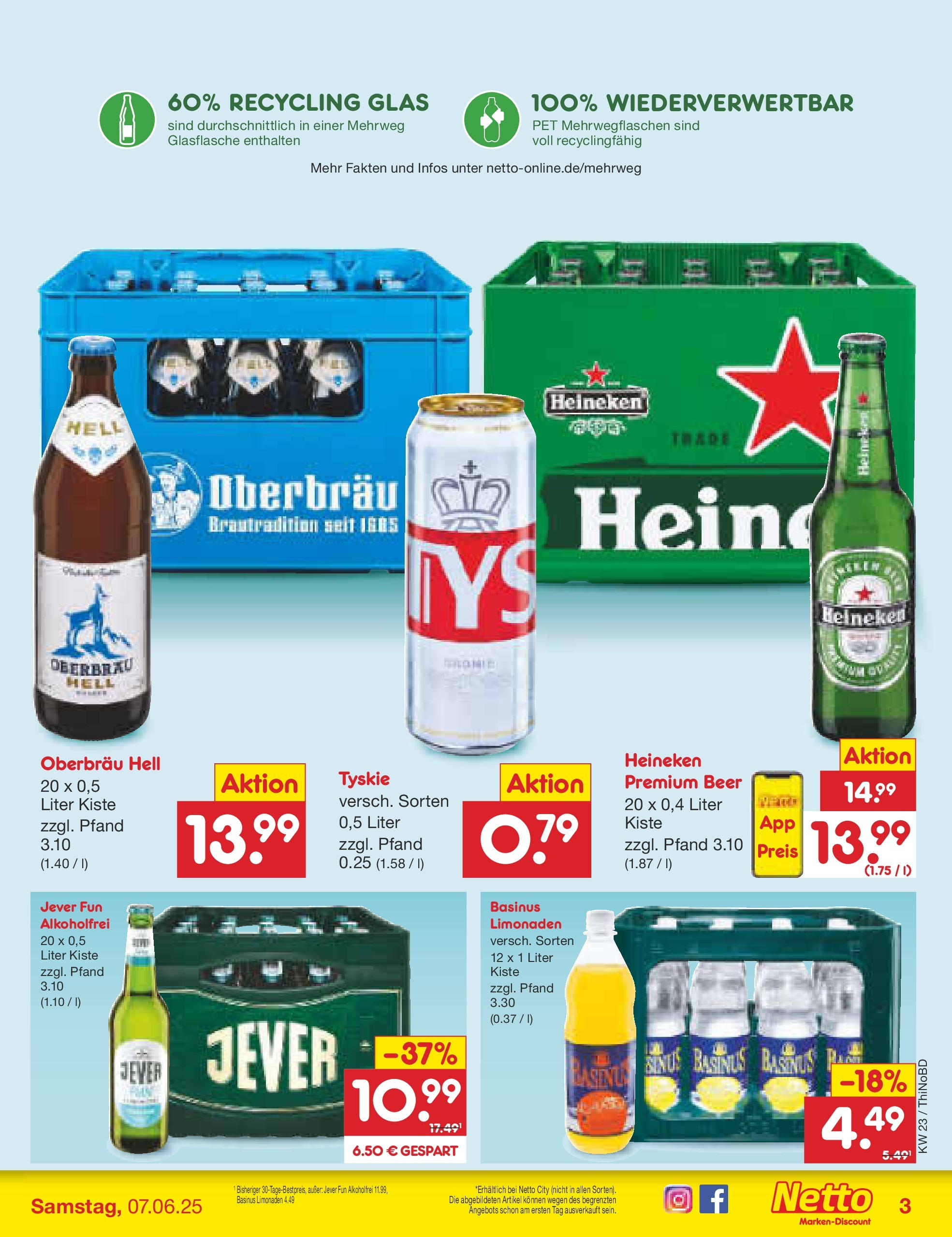 Netto Marken-Discount prospekt Herzberg (ab 01.06.2025) » Angebote | Seite: 39 | Produkte: Tyskie, Heineken, Jever
