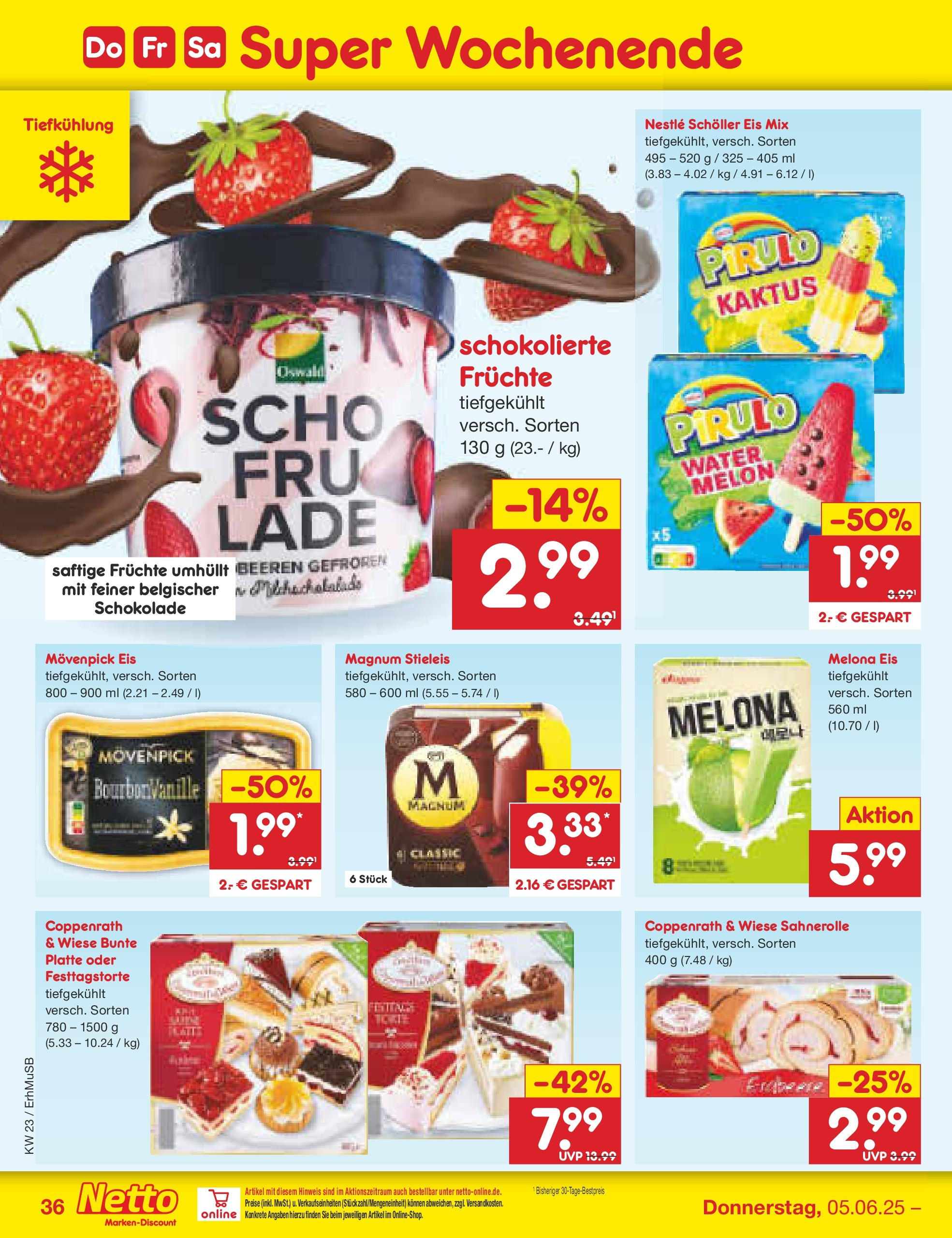 Netto Marken-Discount prospekt München	 (ab 01.06.2025) » Angebote | Seite: 60 | Produkte: Schokolade, Movenpick eis, Eis