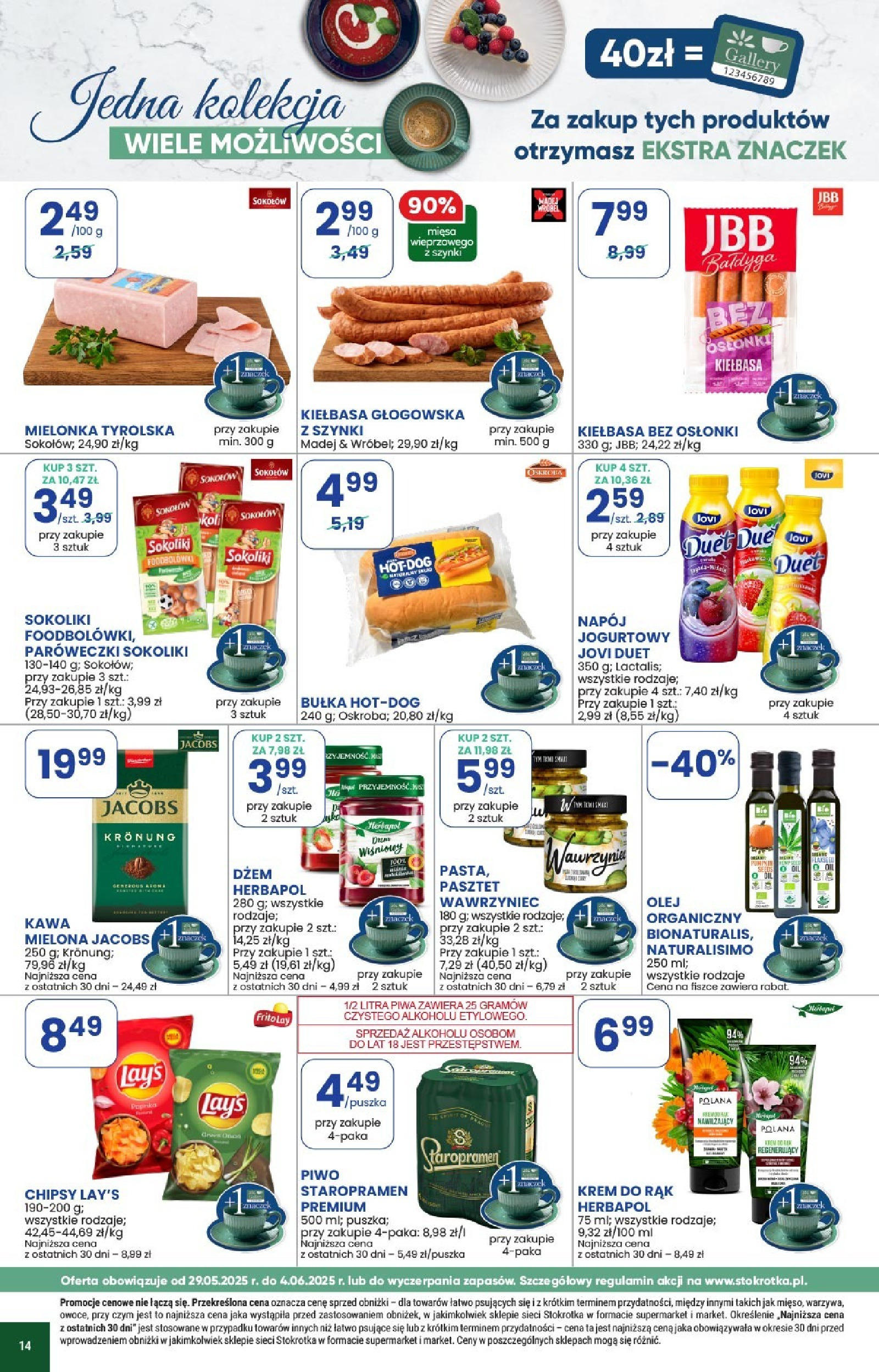 Stokrotka Gazetka 29.05.2025 - Promocje online | Strona: 14 | Produkty: Kiełbasa, Stokrotka, Parówki, Boczek