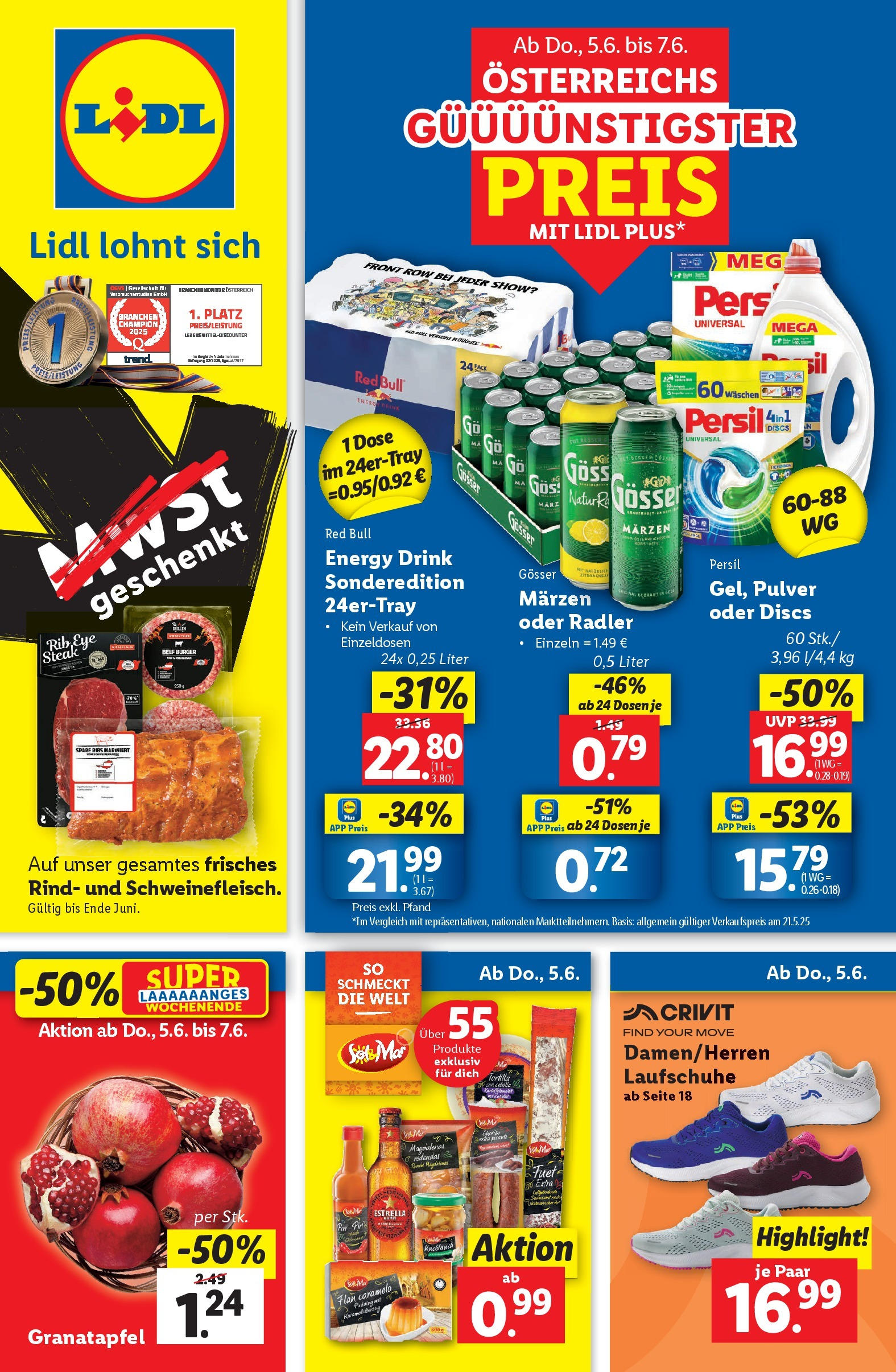 LIDL Flugblatt ab 04.06.2025 - Angebote "Salzburg, Jenbach, Dornbirn" - Seite 1 Vorschau der Angebote: Lidl Salzburg, Jenbach, Dornbirn gültig ab 04.06.2025