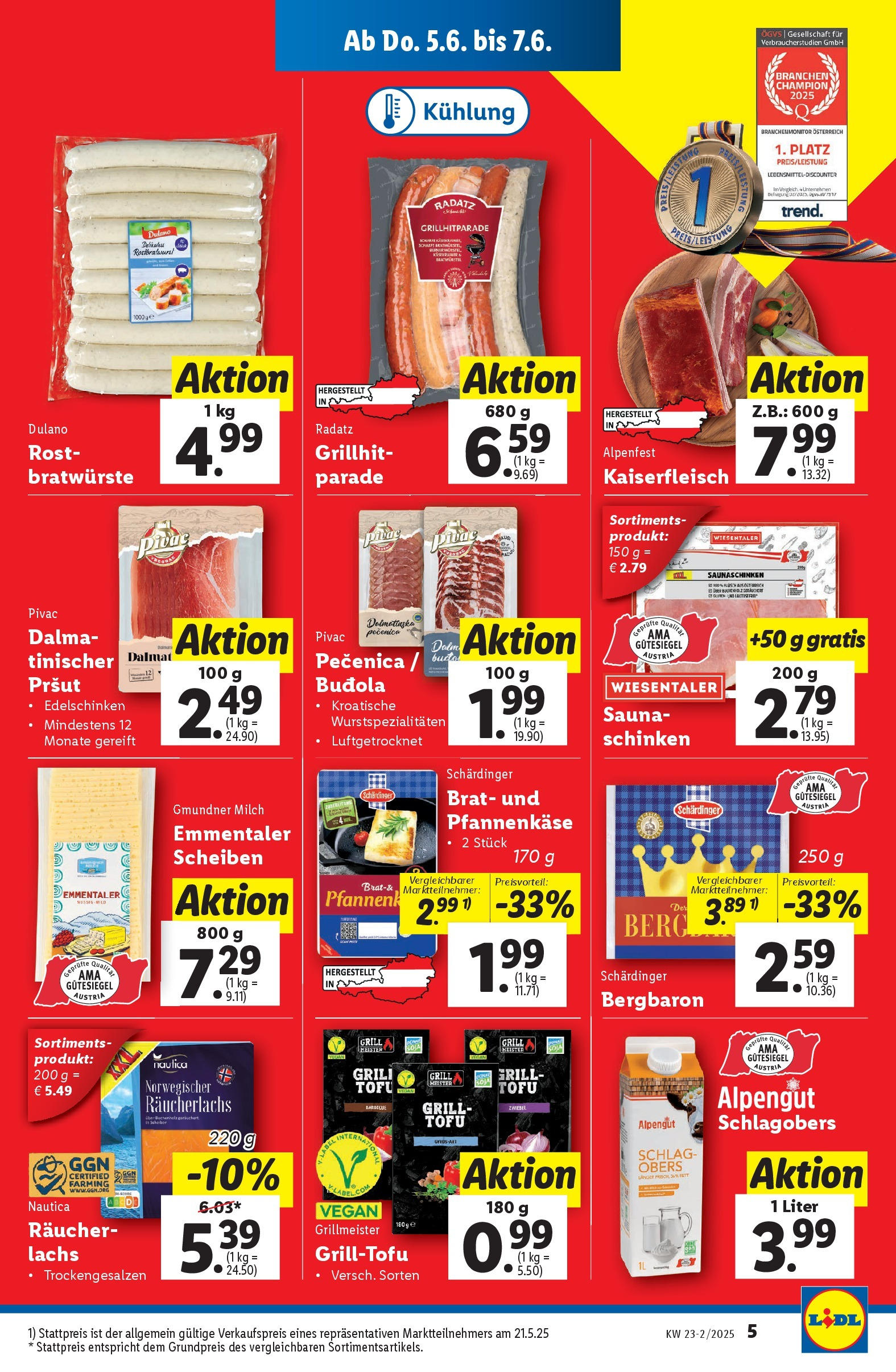 Lidl Flugblatt - Wien ab 04.06.2025 - Angebote ab donnerstag | Seite: 7 | Produkte: Grill, Milch, Schinken