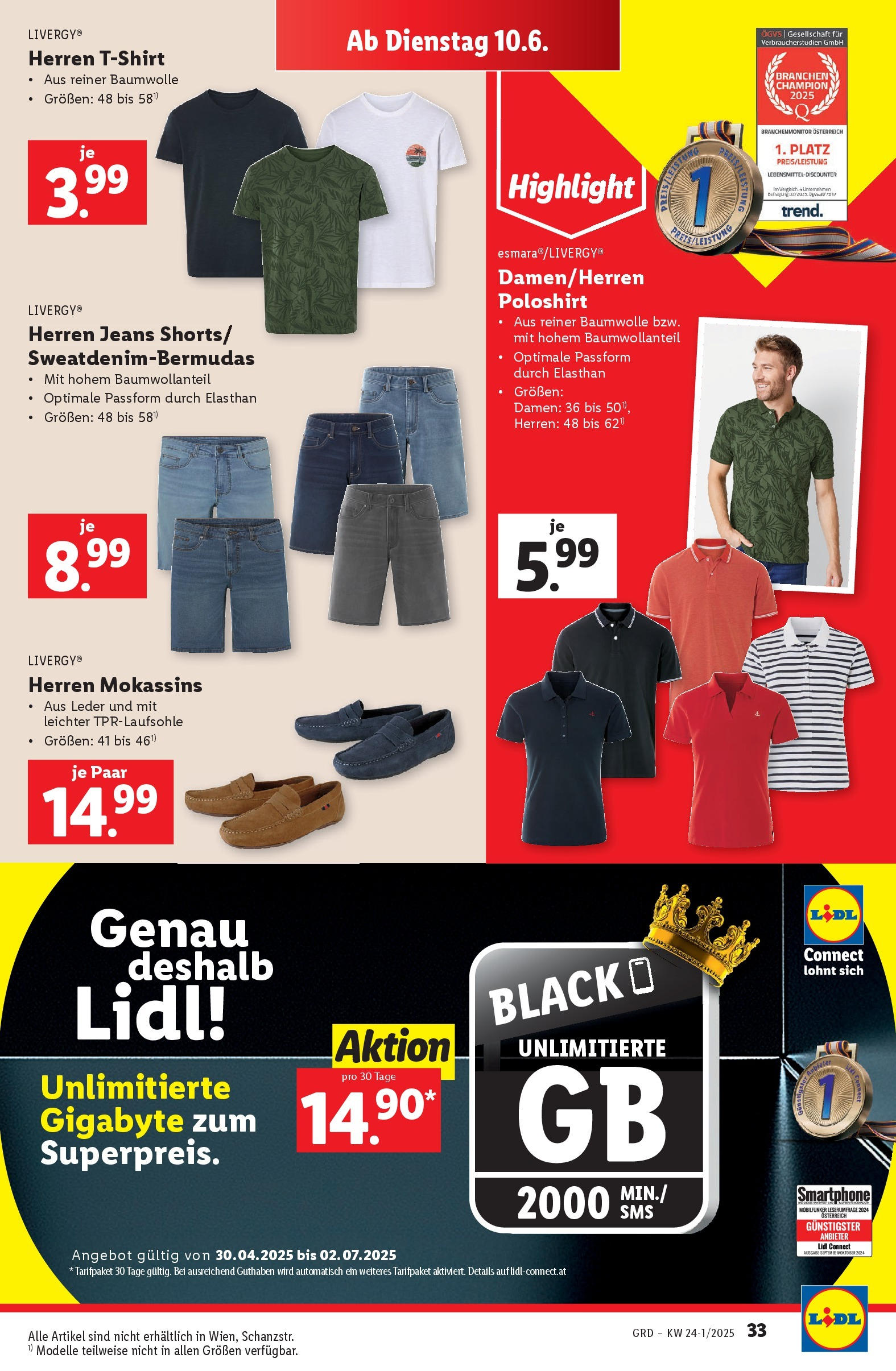 Lidl Flugblatt - Wien ab 04.06.2025 - Angebote ab donnerstag | Seite: 37 | Produkte: Mokassins, Jeans, Smartphone
