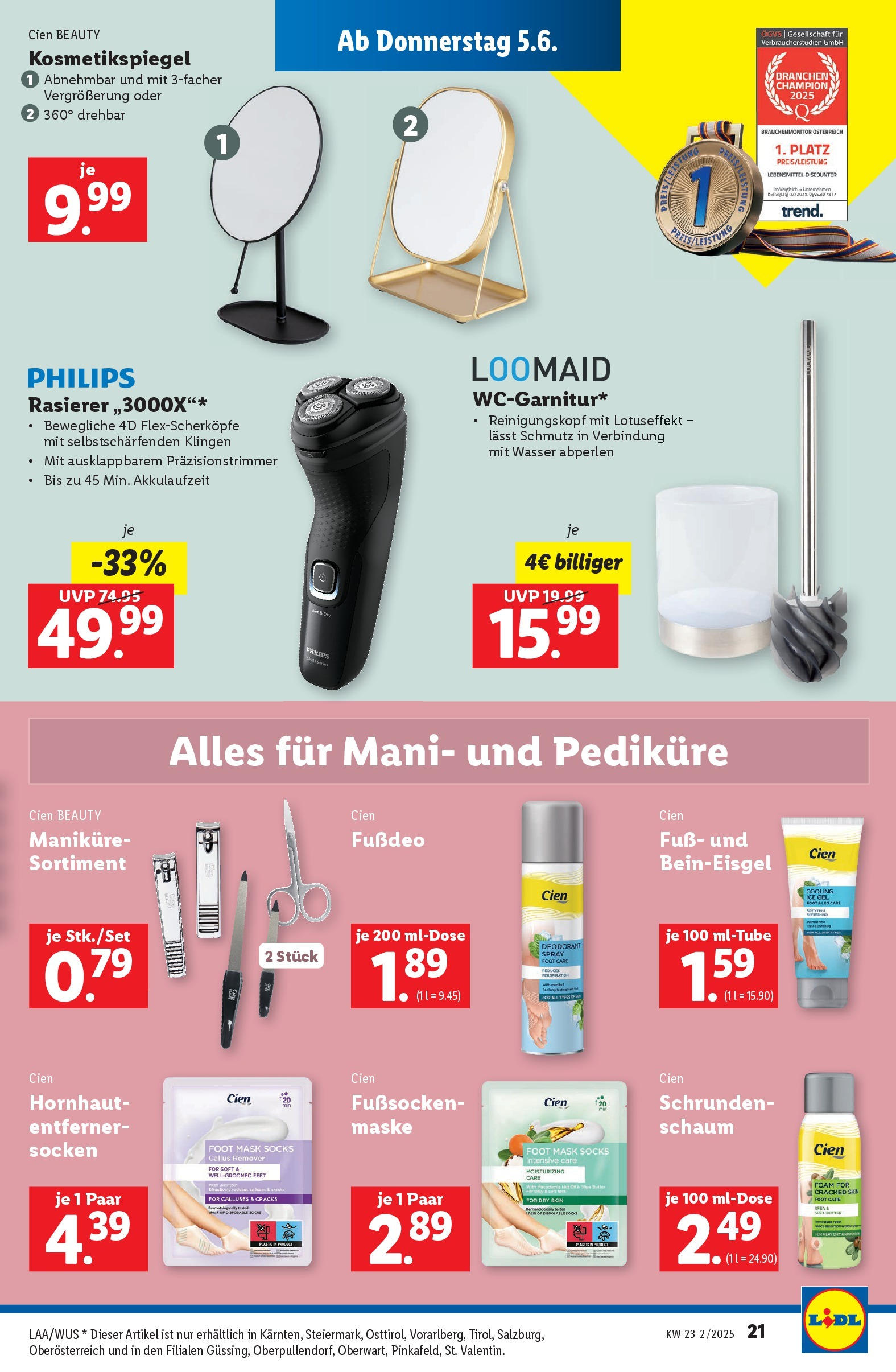 Lidl Flugblatt - Graz, Klagenfurt ab 04.06.2025 - Angebote ab donnerstag | Seite: 23 | Produkte: Socken, Rasierer, Maske, Deodorant