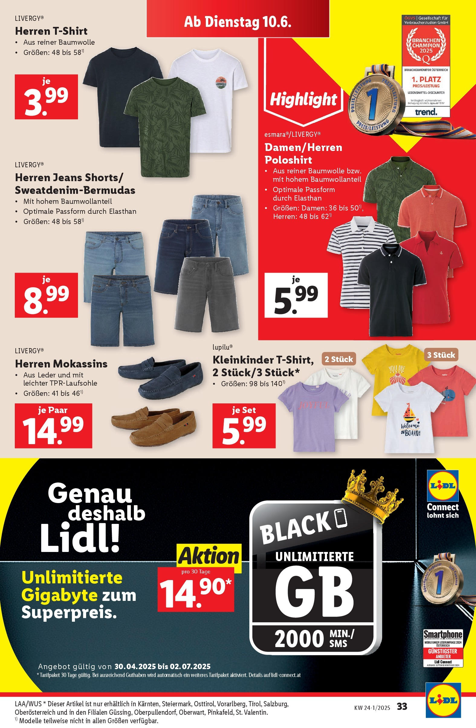 Lidl Flugblatt - Graz, Klagenfurt ab 04.06.2025 - Angebote ab donnerstag | Seite: 37 | Produkte: Mokassins, Jeans, Smartphone