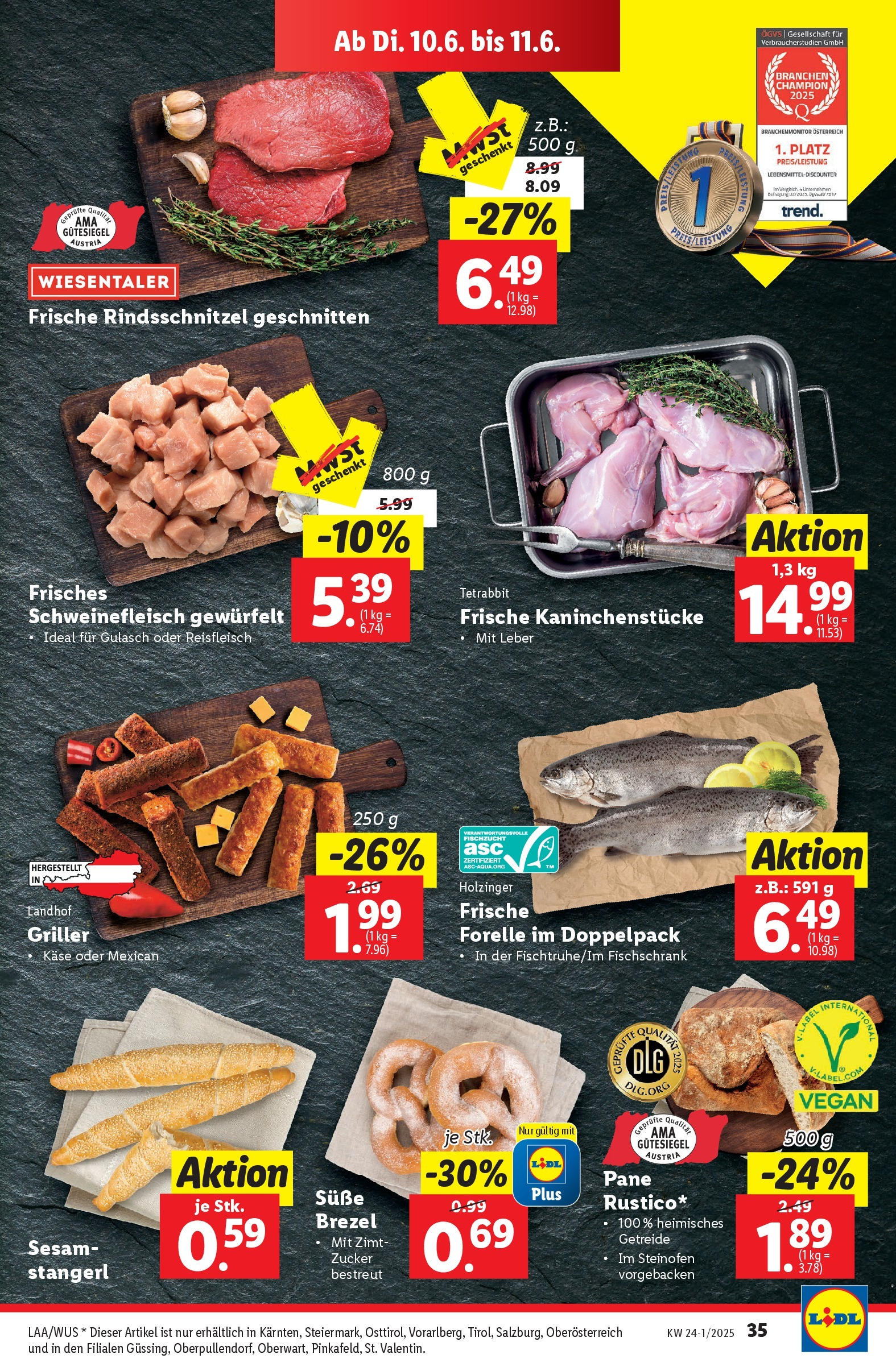 Lidl Flugblatt - Graz, Klagenfurt ab 04.06.2025 - Angebote ab donnerstag | Seite: 39 | Produkte: Getreide, Zucker, Käse, Schweinefleisch