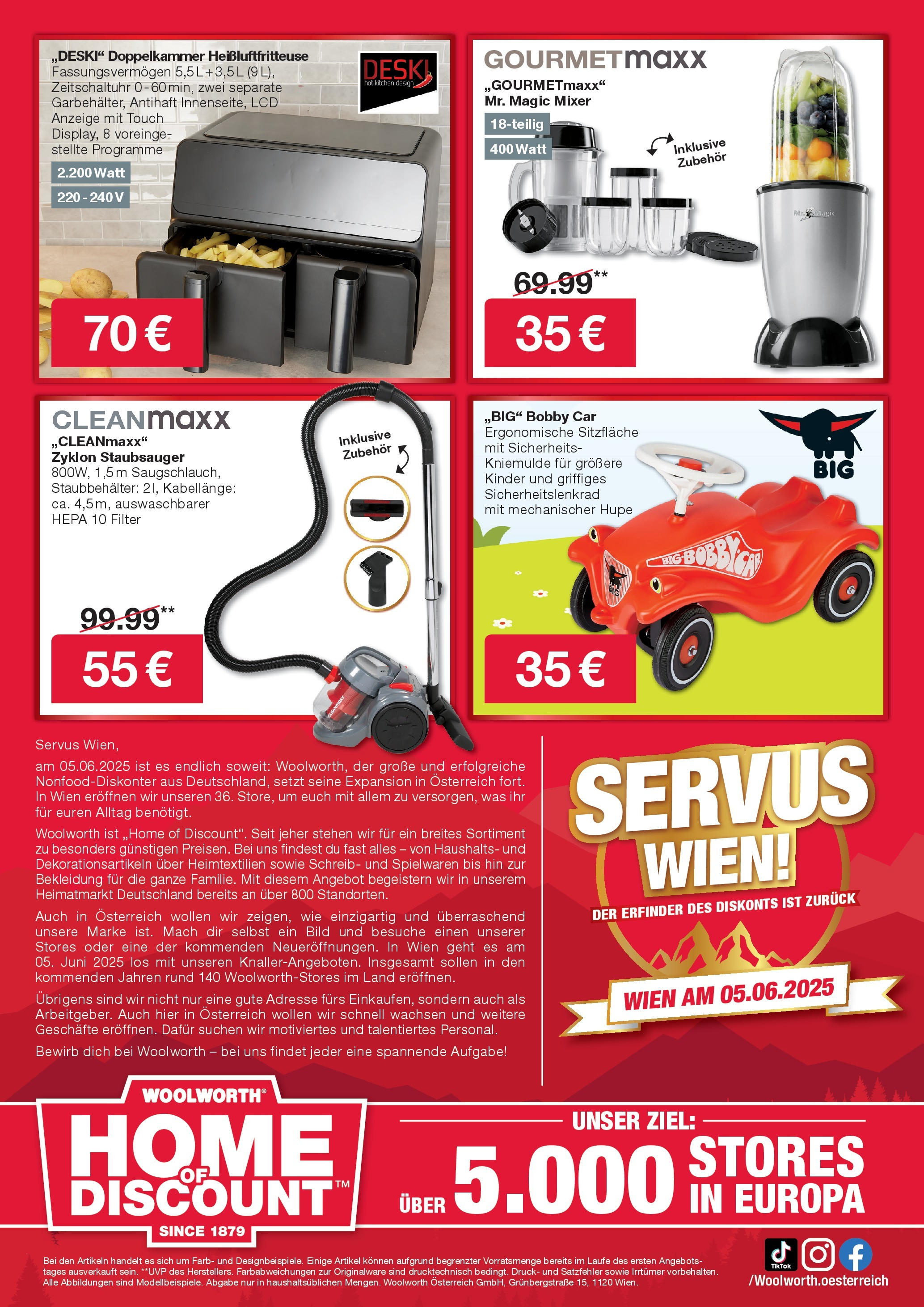 Woolworth Servus Wien! von 31.05.2025 - Aktuelle Angebote | Seite: 8 | Produkte: Bekleidung, Staubsauger, Mixer