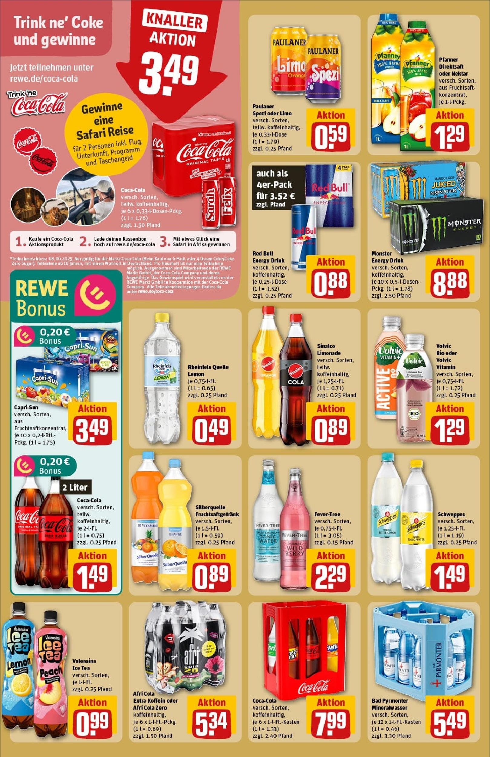 Rewe prospekt Detmold Heiligenkirchen	 (ab 01.06.2025) zum Blättern » Angebote | Seite: 16 | Produkte: Furst von metternich, Cola, Campari, Weinschorle