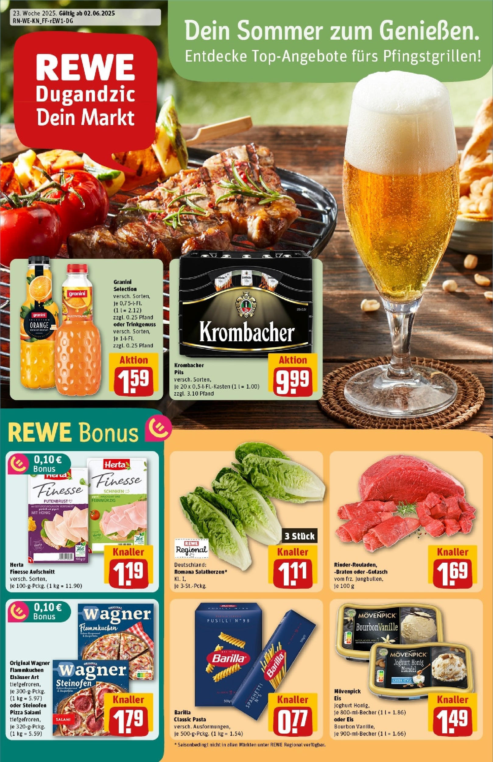 REWE Prospekt ab 01.06.2025 nächste Woche - Prospekt Swisttal / Heimerzheim Vorschau von dem Prospekt des Geschäftes Rewe, gültig ab dem 01.06.2025