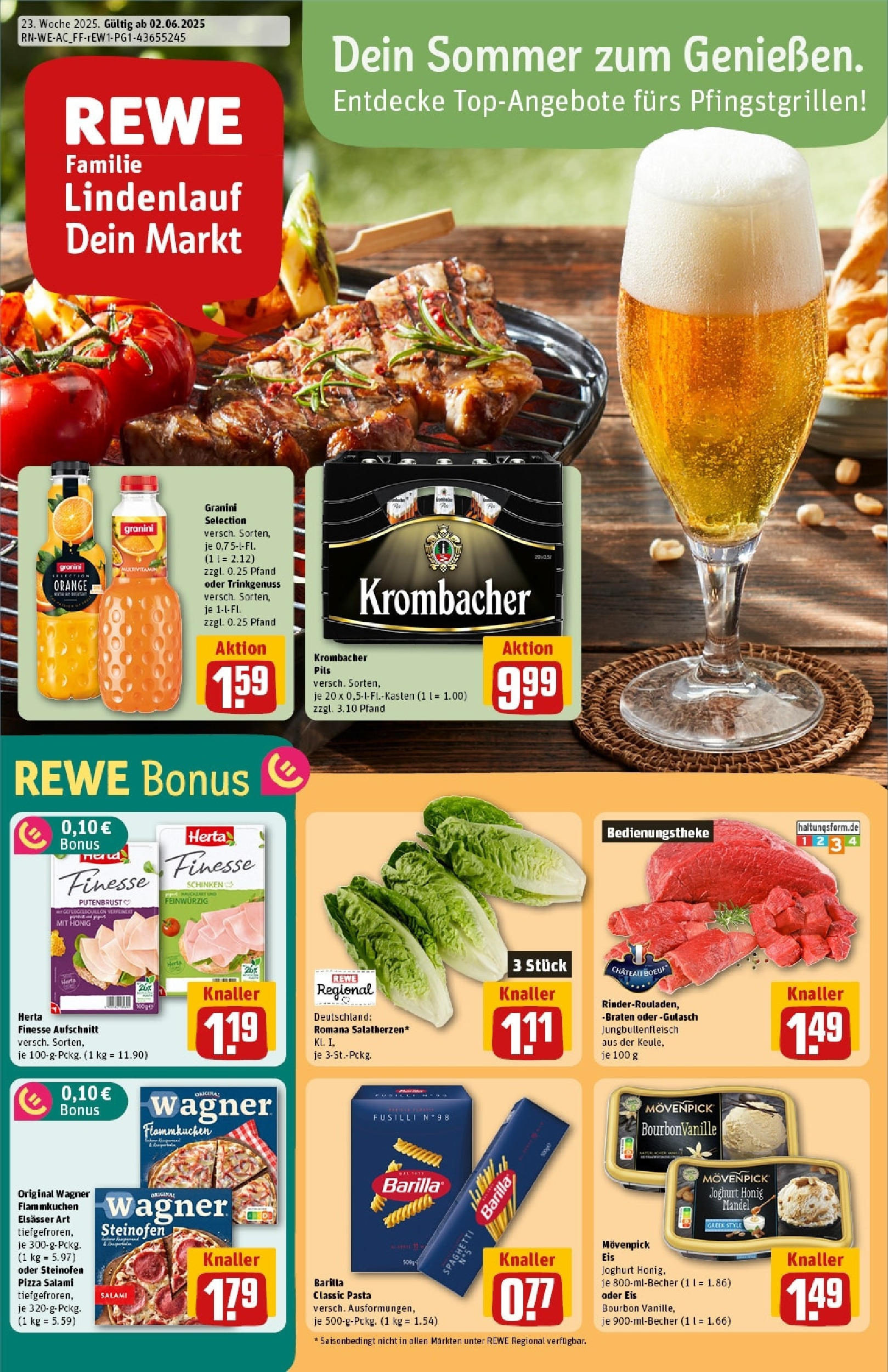 REWE Prospekt ab 01.06.2025 nächste Woche - Prospekt Hückelhoven / Ratheim Vorschau von dem Prospekt des Geschäftes Rewe, gültig ab dem 01.06.2025