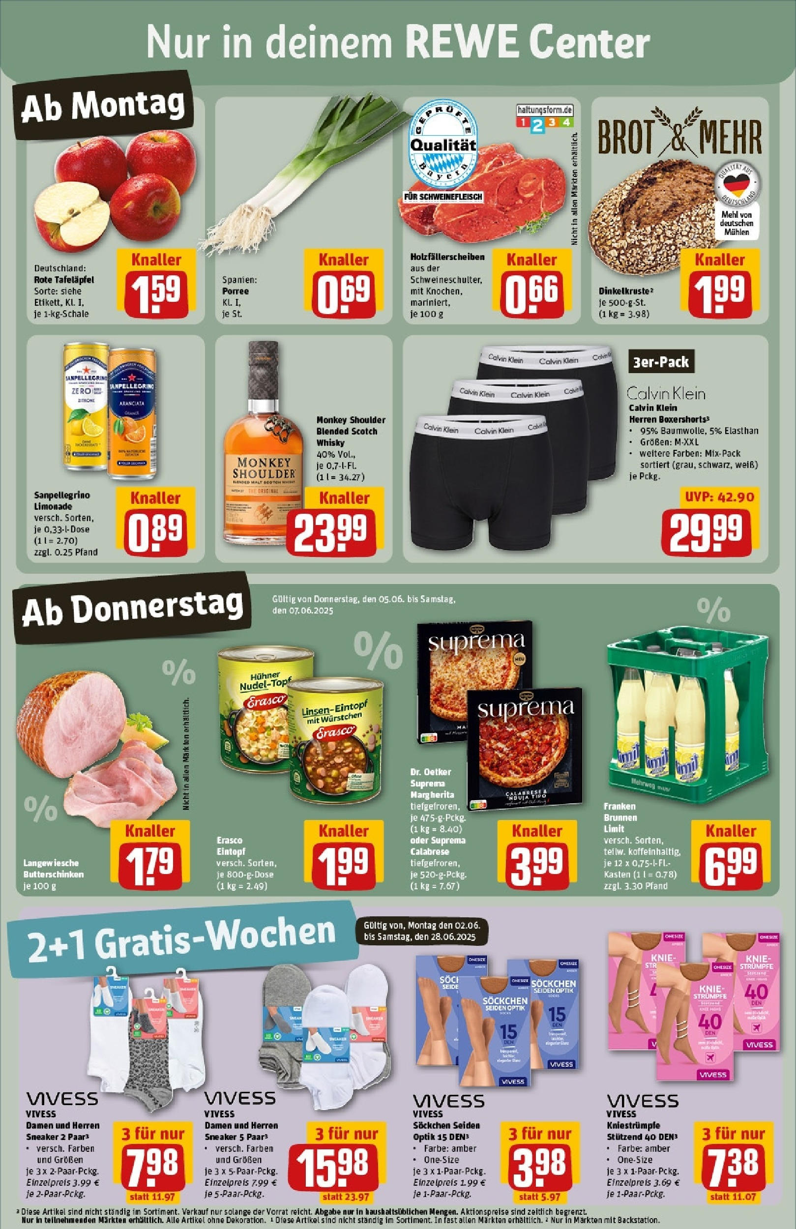 Rewe prospekt Olching Geiselbullach	 (ab 01.06.2025) zum Blättern » Angebote | Seite: 5 | Produkte: Bratwurst, Kräuterbutter, Spieße, Salat