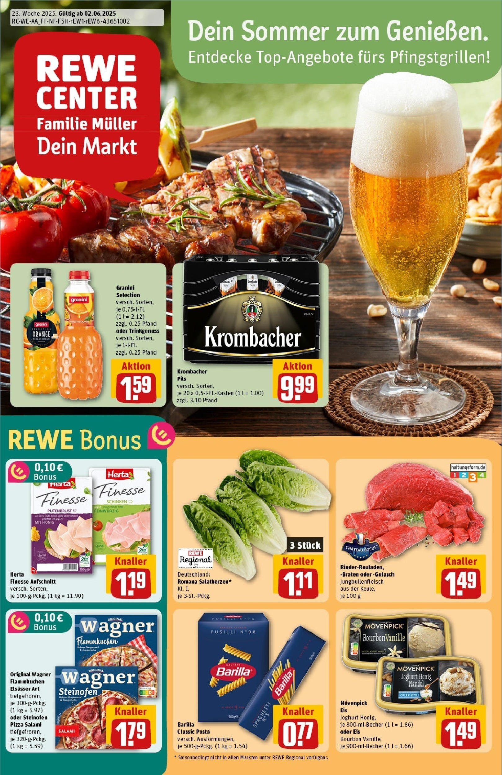 Rewe prospekt Bitburg	 (ab 01.06.2025) zum Blättern » Angebote | Seite: 1 | Produkte: Joghurt, Gulasch, Granini, Salami