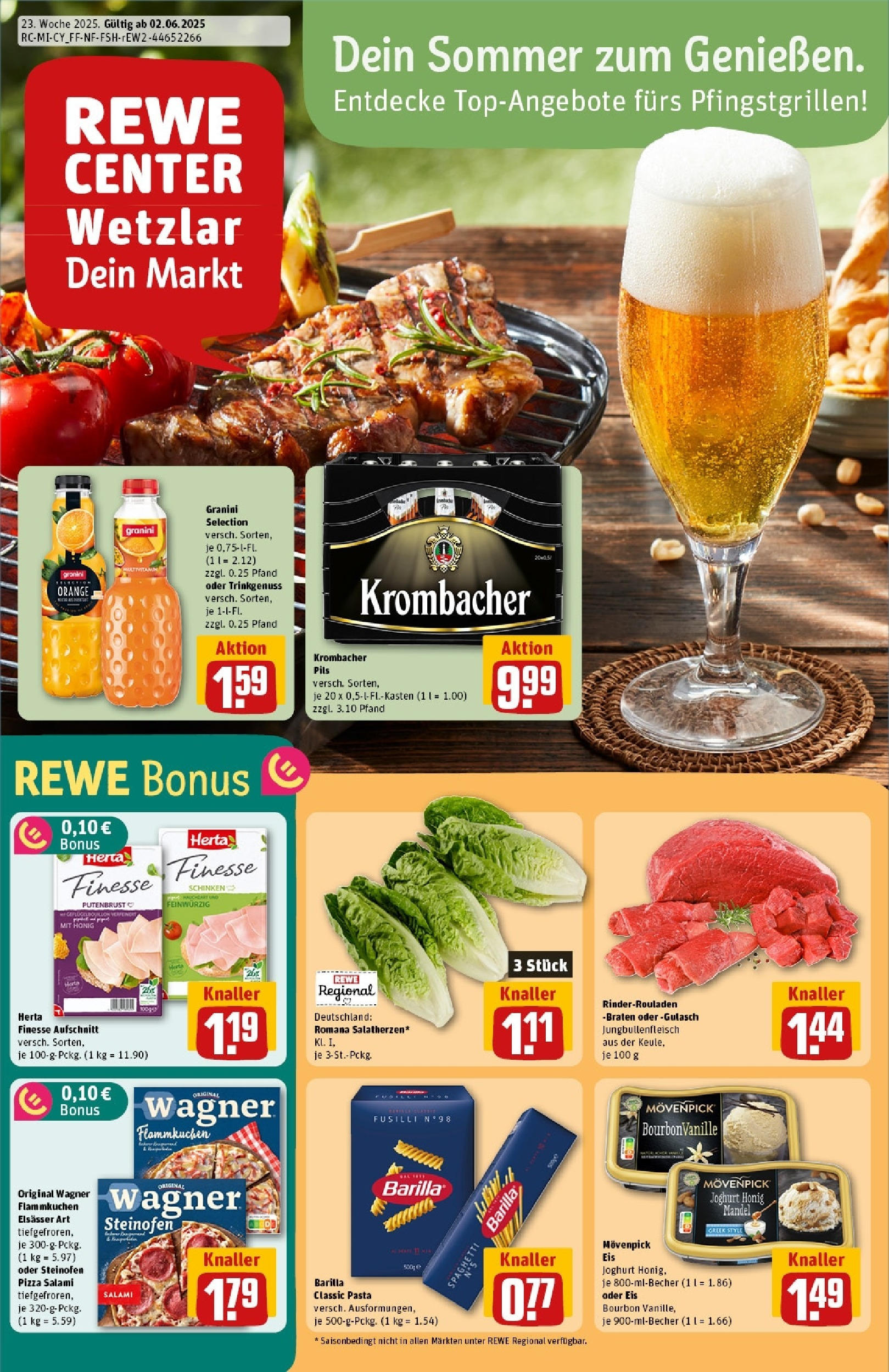 REWE Prospekt ab 01.06.2025 nächste Woche - Prospekt Wetzlar Vorschau von dem Prospekt des Geschäftes Rewe, gültig ab dem 01.06.2025