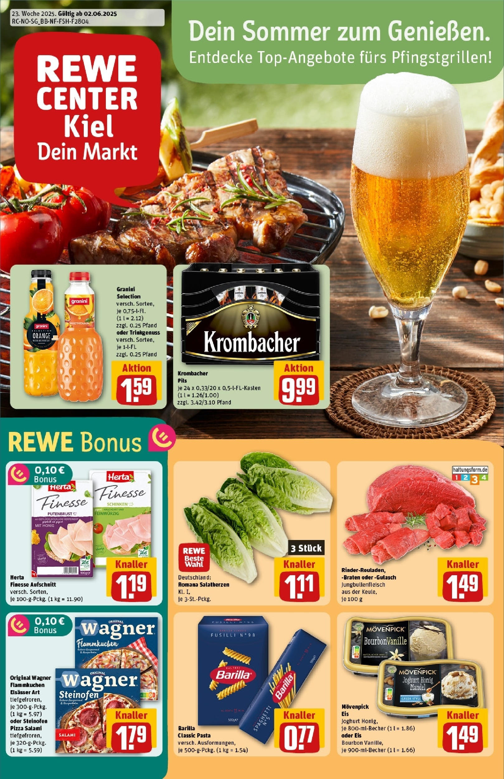 REWE Prospekt ab 01.06.2025 nächste Woche - Prospekt Kiel Vorschau von dem Prospekt des Geschäftes Rewe, gültig ab dem 01.06.2025