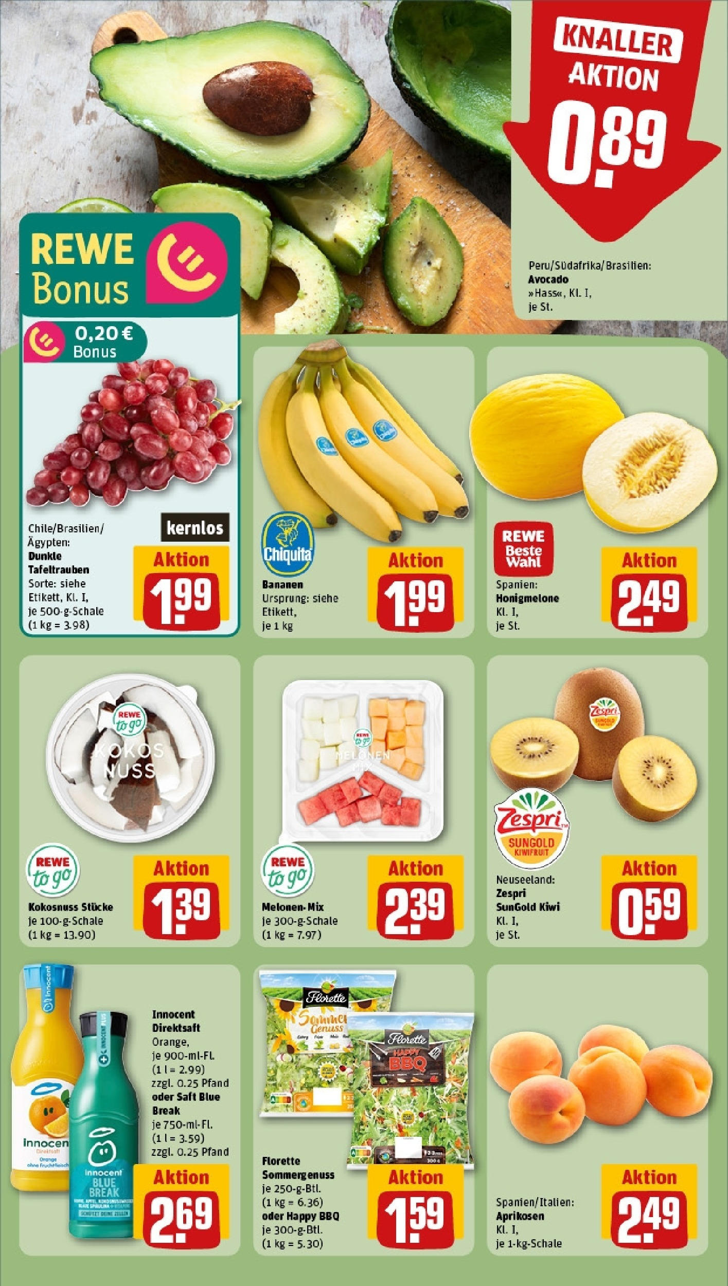 Rewe prospekt Köln / Zollstock	 (ab 01.06.2025) zum Blättern » Angebote | Seite: 10 | Produkte: Musli, Wasser, Wassermelone, Melone