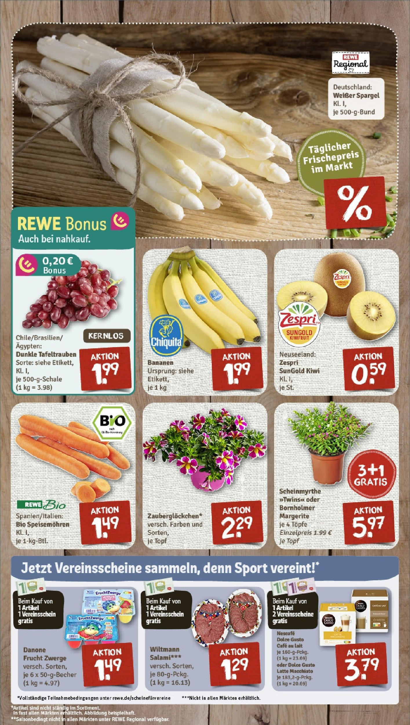 Rewe prospekt Maintal / Bischofsheim	 (ab 01.06.2025) zum Blättern » Angebote | Seite: 4 | Produkte: Nescafe, Bananen, Spargel, Kiwi