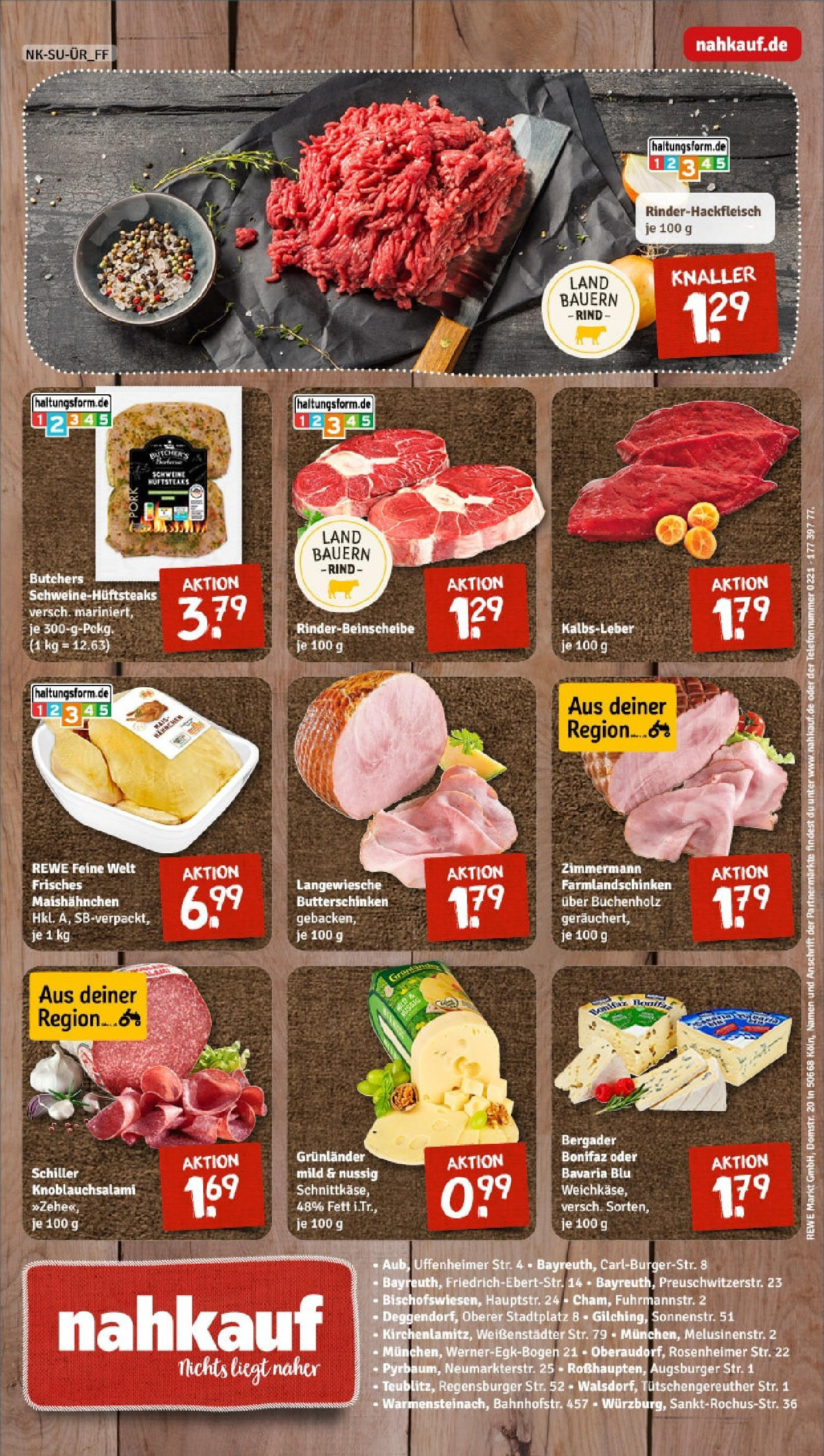 Rewe prospekt München	 (ab 01.06.2025) zum Blättern » Angebote | Seite: 12 | Produkte: Kalbsleber, Grunlander, Salami, Steak