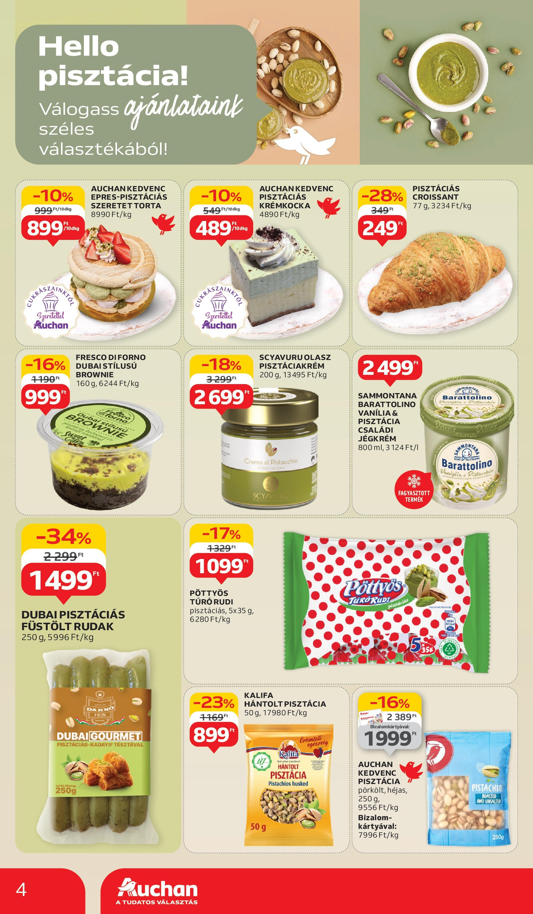 Auchan Akciós újság - 2025.05.29. -tól/töl > akció, lapozható szórólap 🛍️ | Oldal: 4 | Termékek: Croissant, Pisztácia, Túró rudi, Cottage cheese