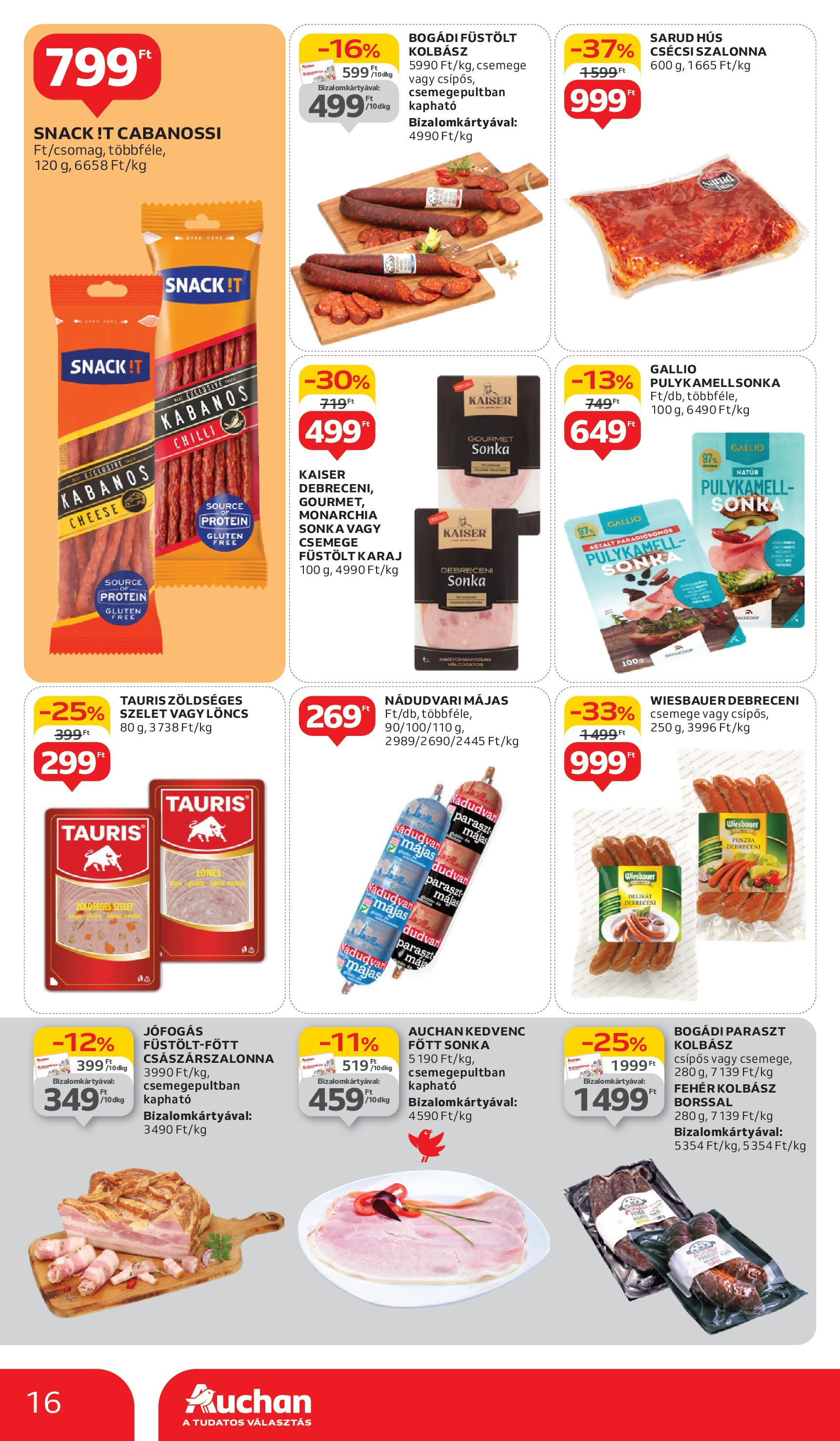 Auchan Akciós újság - 2025.05.29. -tól/töl > akció, lapozható szórólap 🛍️ | Oldal: 16 | Termékek: Hús, Löncs, Protein, Szalonna