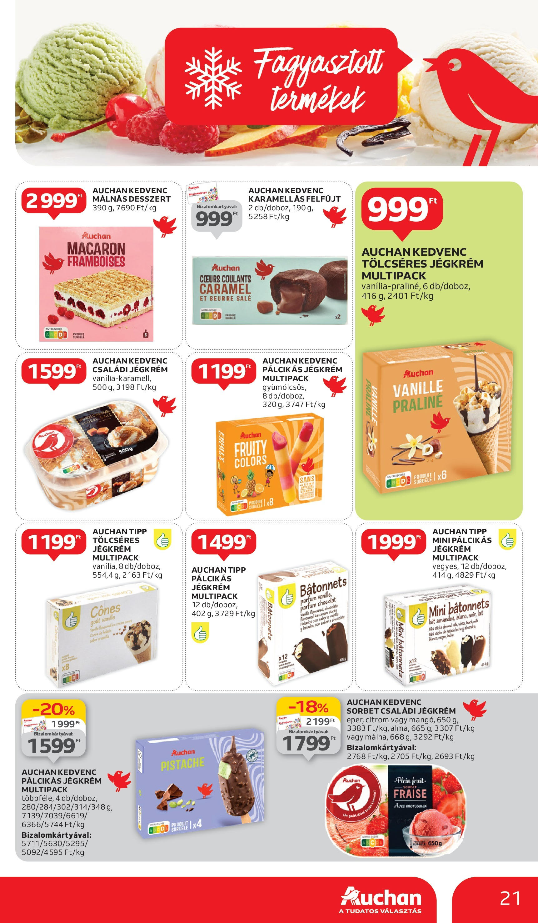 Auchan Akciós újság - 2025.05.29. -tól/töl > akció, lapozható szórólap 🛍️ | Oldal: 21 | Termékek: Praliné, Jégkrém, Pálcikás jégkrém, Citrom