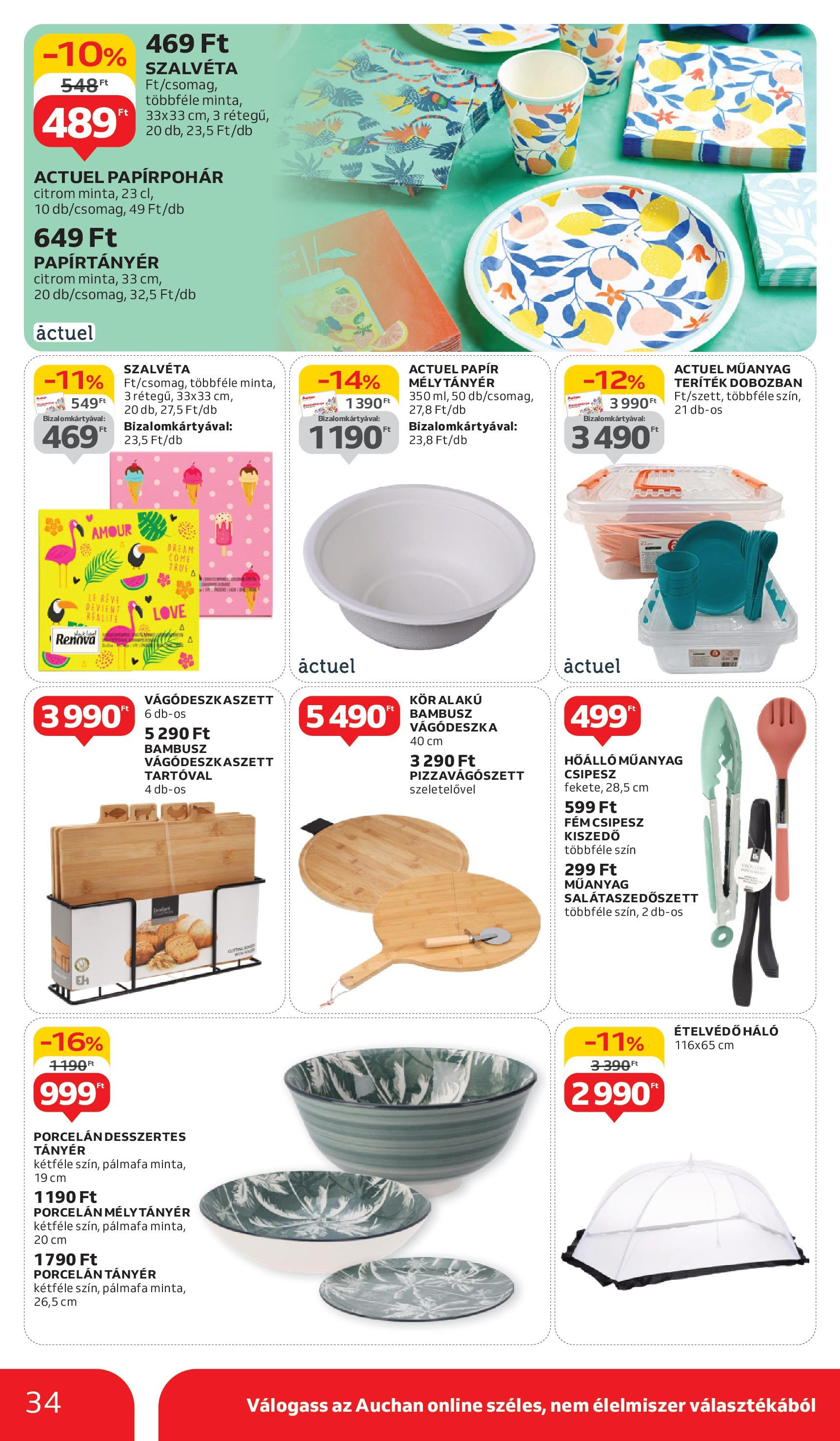 Auchan Akciós újság - 2025.05.29. -tól/töl > akció, lapozható szórólap 🛍️ | Oldal: 34 | Termékek: Vágódeszka, Tányér, Citrom
