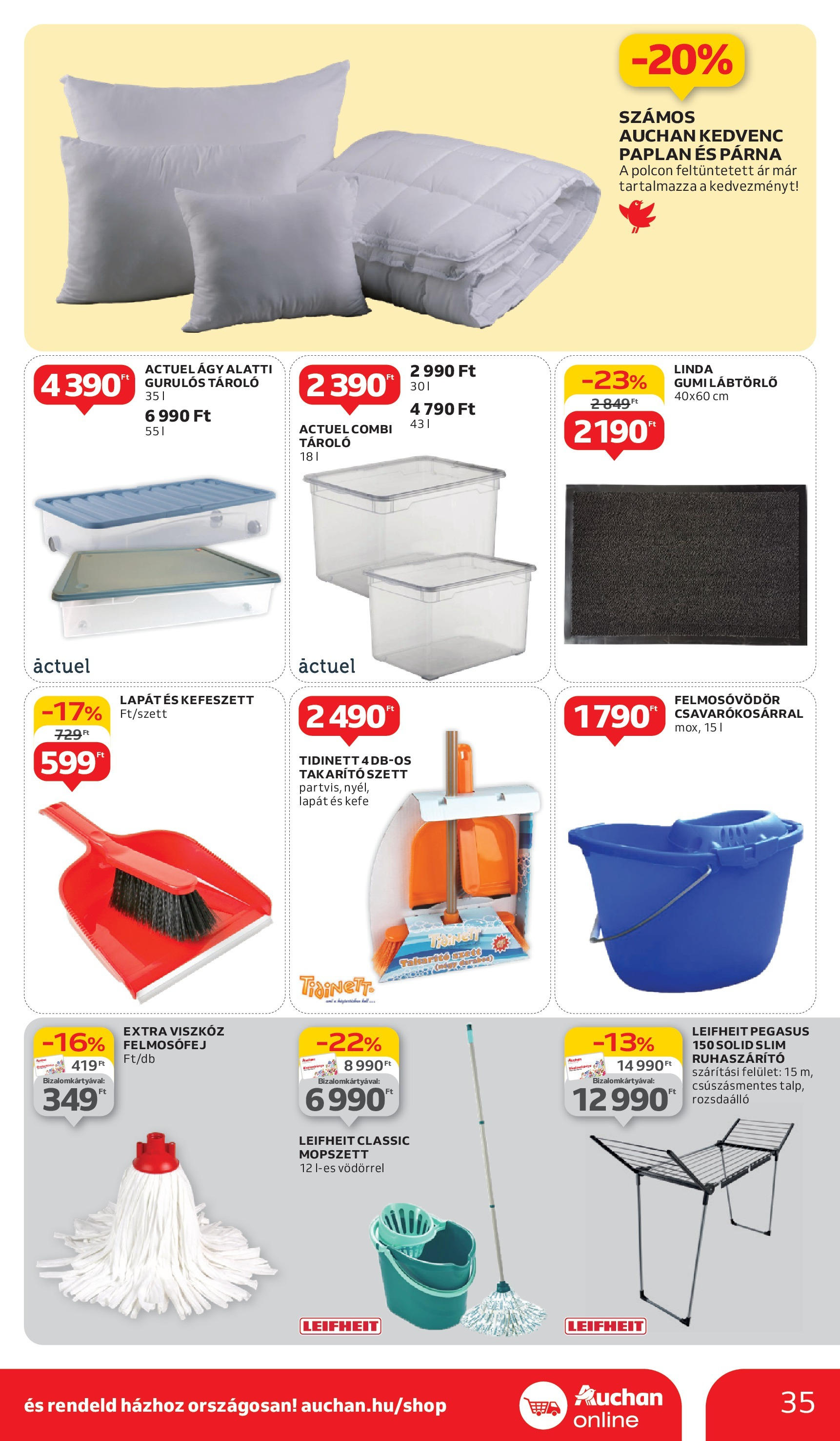 Auchan Akciós újság - 2025.05.29. -tól/töl > akció, lapozható szórólap 🛍️ | Oldal: 35 | Termékek: Paplan, Párna, Lábtörlő, Felmosófej
